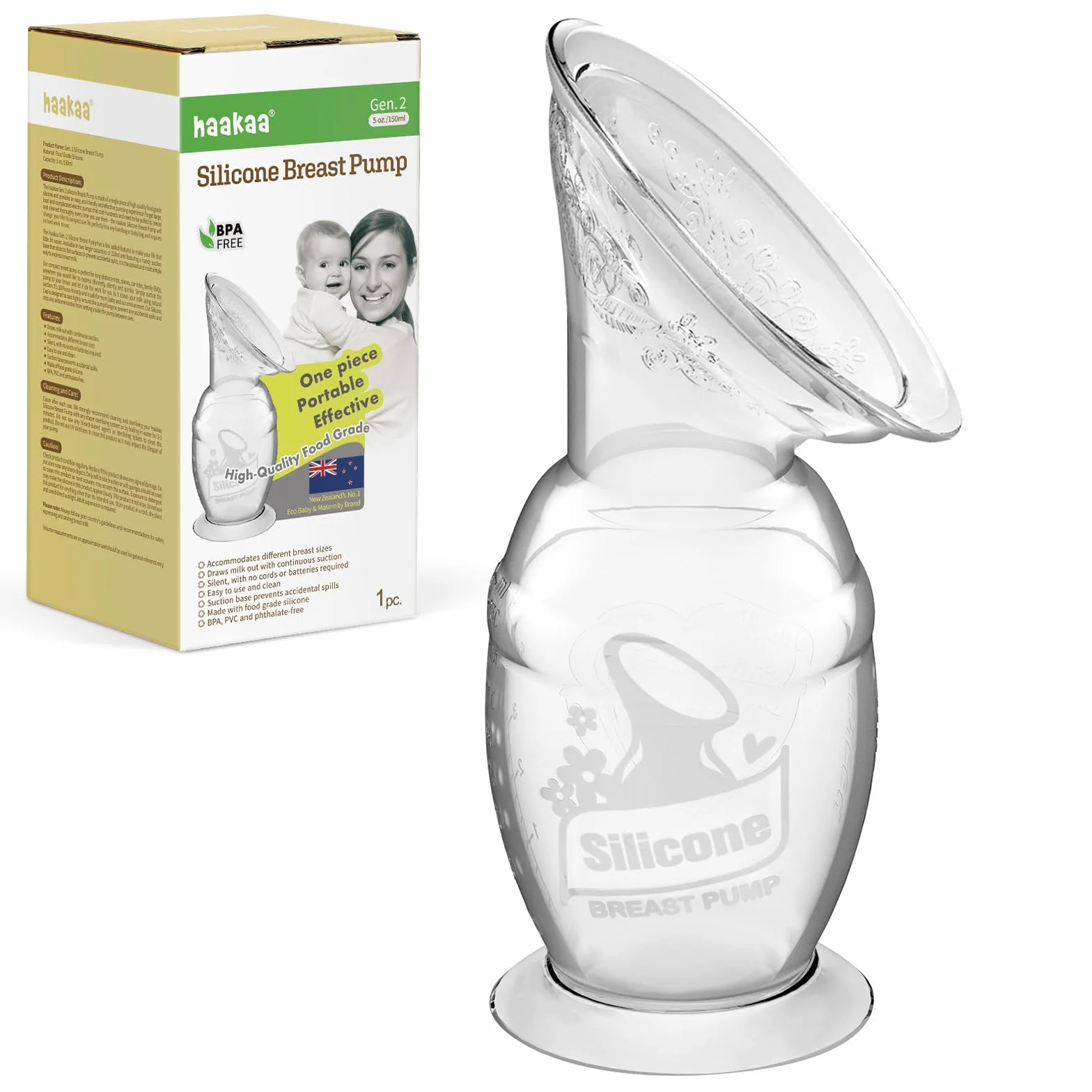 haakaa Ręczny laktator laktator do mleka z przyssawką 150 ml