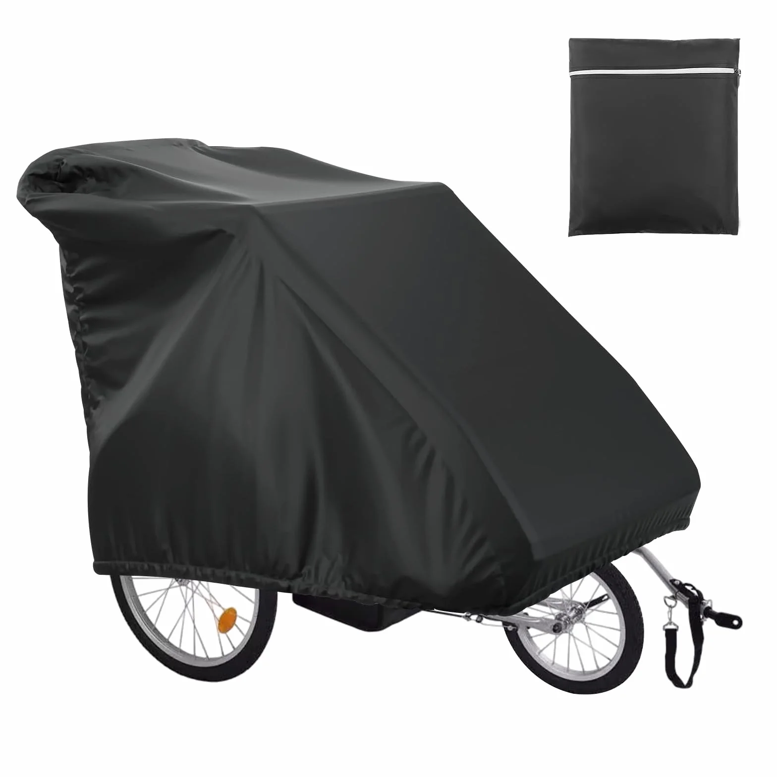 Plandeka na rower, garaż rowerowy, plandeka rowerowa na zewnątrz, wodoszczelna, wiatroszczelna, odporna na rozerwanie, tkanina Oxford 210D, do przyczepek rowerowych, przyczepek dla psów, przyczepek