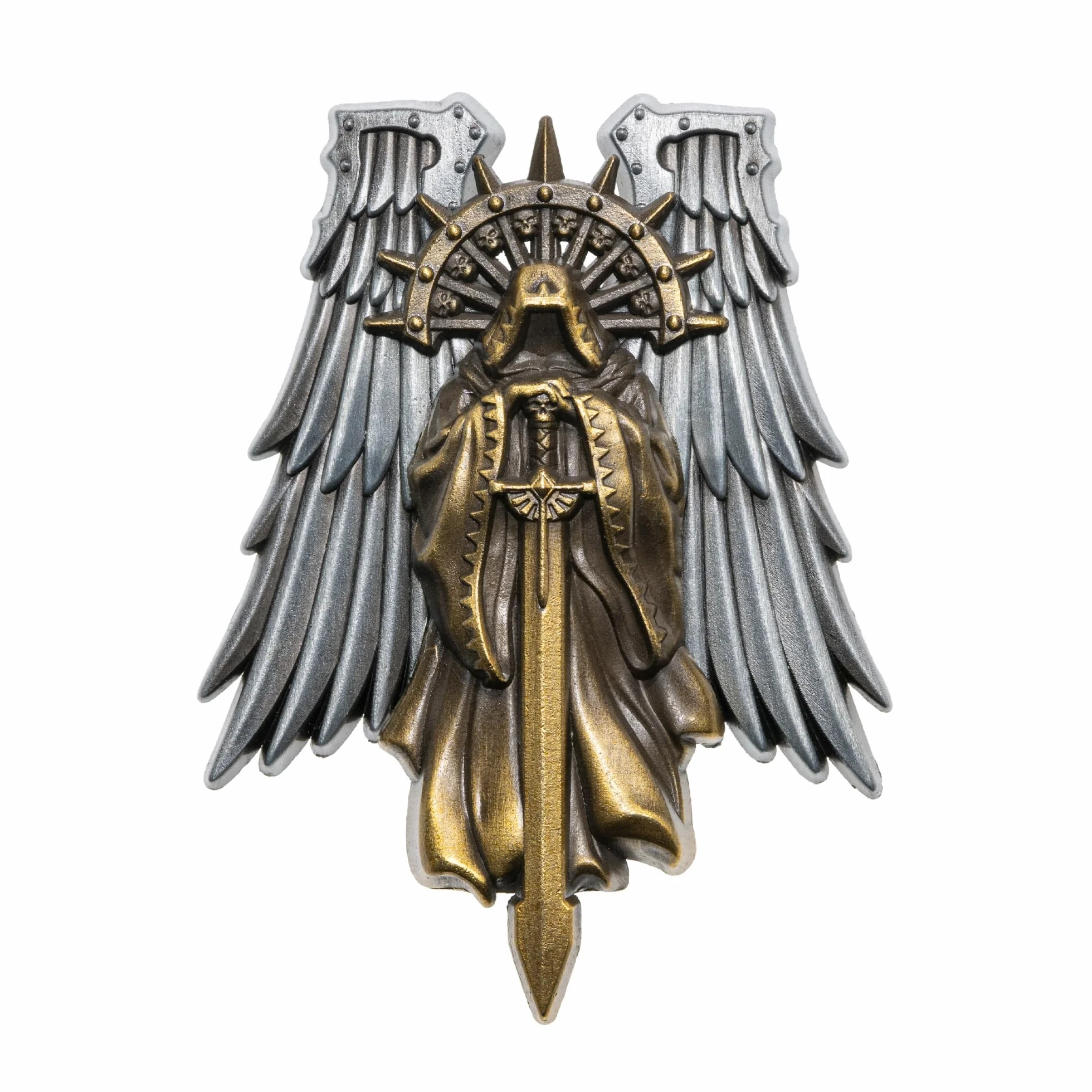 Starforged Warhammer 40K Dark Angels Seal of Duty Emble of Inner Circle Broszka, mała, stal stopowa, bez kamienia szlachetnego