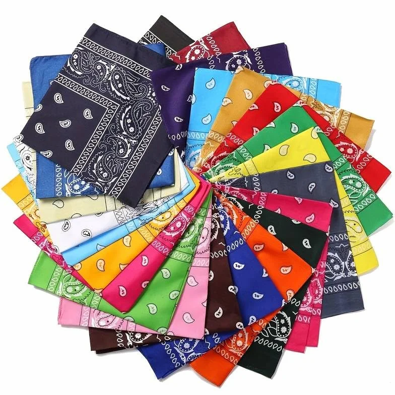 Boolavard 100% bawełna 1 szt., 6 sztuk lub 12 szt. Pack bandany z wzorem Paisley, oryginalny kolor do wyboru nakrycia głowy / włosy, fioletowy, rozmiar uniwersalny