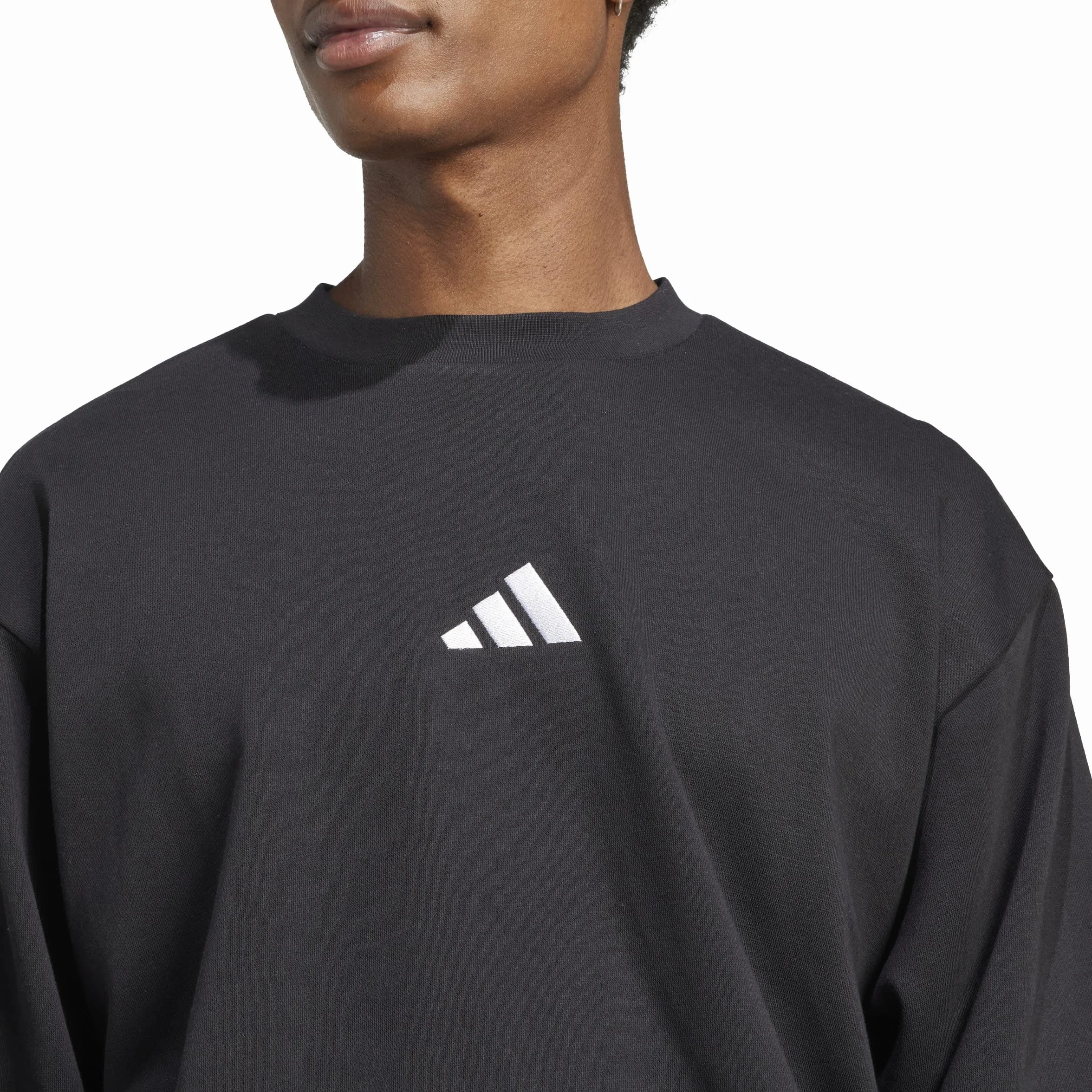 adidas Mężczyźni ESSENTIALS FEELCOZY FLEECE SWEATSHIRT black white L