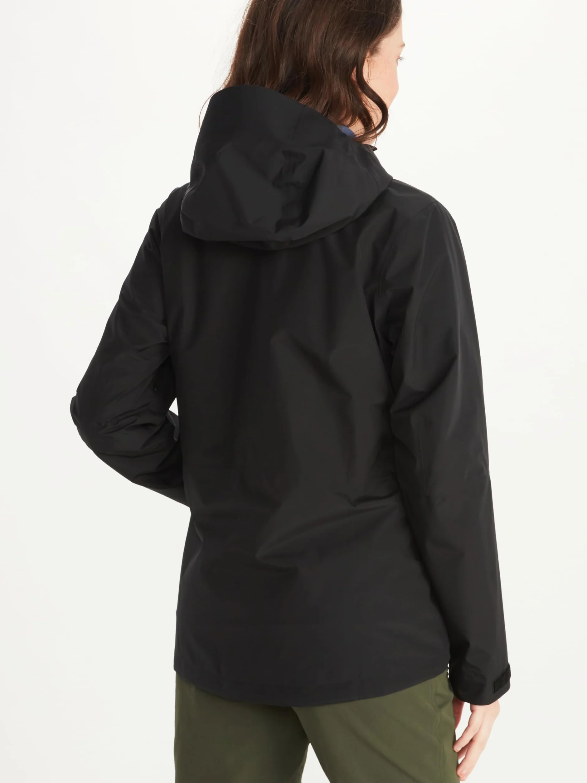 Marmot Kobiety Wm's Minimalist Jacket, Wodoodporna kurtka przeciwdeszczowa GORE-TEX, oddychający płaszcz przeciwdeszczowy z kapturem, lekka wiatrówka hardshell na wędrówki, Black, S