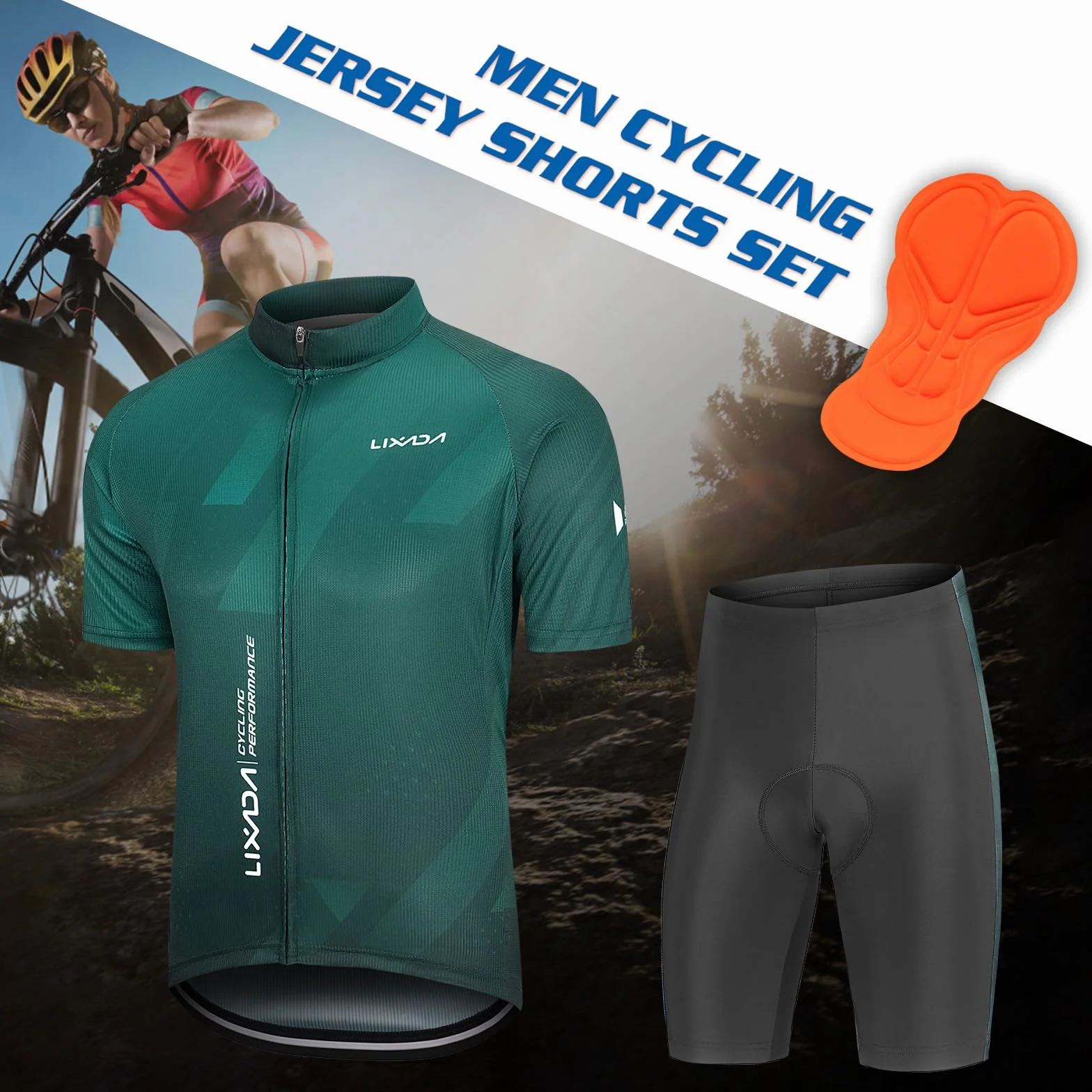 Lixada Koszulka rowerowa krótki rękaw męska oddychająca strój rowerowy MTB