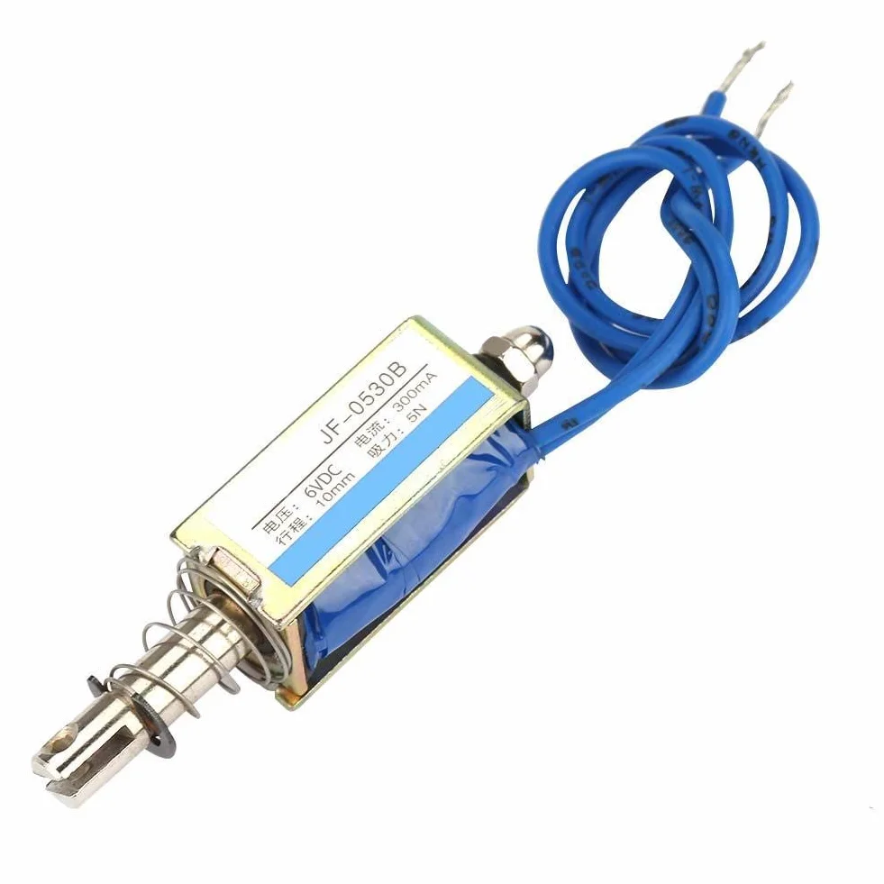 Push-pull elektromagnes 12V elektromagnes otwarta rama Typ sterowania automatyki 6/12/24V DC 300mA DC Pulower elektromagnet 5N wysuwany zakres 10mm (6V)