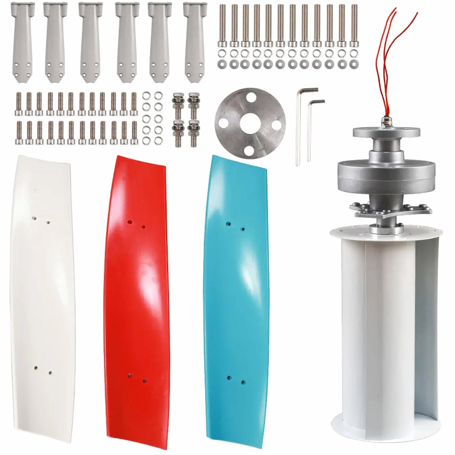 12V/24V/48V Turbina Wiatrowa Z Lewitacją Magnetyczną — Falownik, 3-Kolorowy Generator Turbiny Wiatrowej Z Osią Pionową, Kontroler Mppt, Dla Domu, Na Ulicę,48v-3KW