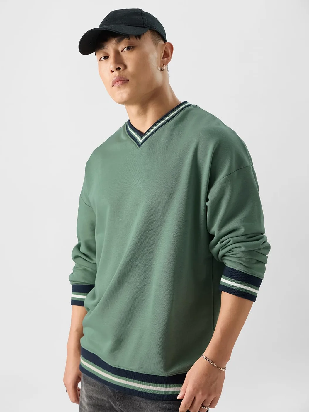 The Souled Store TSS Varsity: BayMen Bluzy oversize zielone