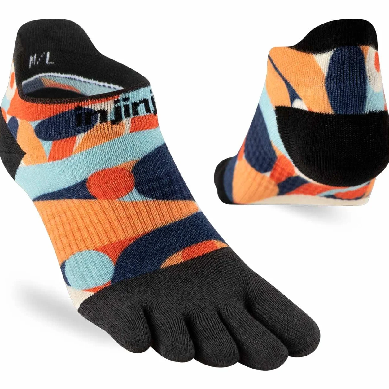 Injinji RUN LIGHTGHT NO-SHOW ARTIST DESIGNED ASTER M/L wielokolorowa Medium-Large