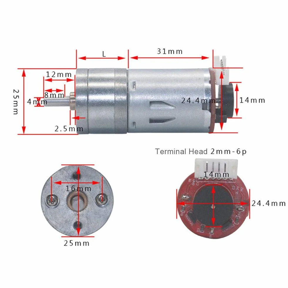 Silnik Z Przekładnią Enkodera Dc 12V Diy Ze Wspornikiem 65Mm Zestaw Kół Silnika Z Przekładnią Magnetyczną Silnik Z Redukcją Prędkości W Całości Z Metalu Do Inteligentnego Samochodu Robot Model Diy (200 Obr./Min)