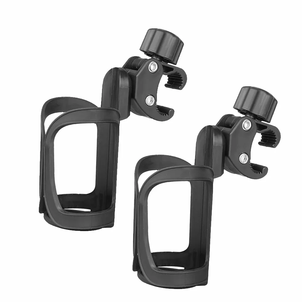Voarge 2 uchwyty na napoje do wózka dziecięcego, obracane o 360 stopni, uchwyty na kawę, uchwyt na butelki, rower, rower, wózek dziecięcy i wózek inwalidzki, 2 sztuki