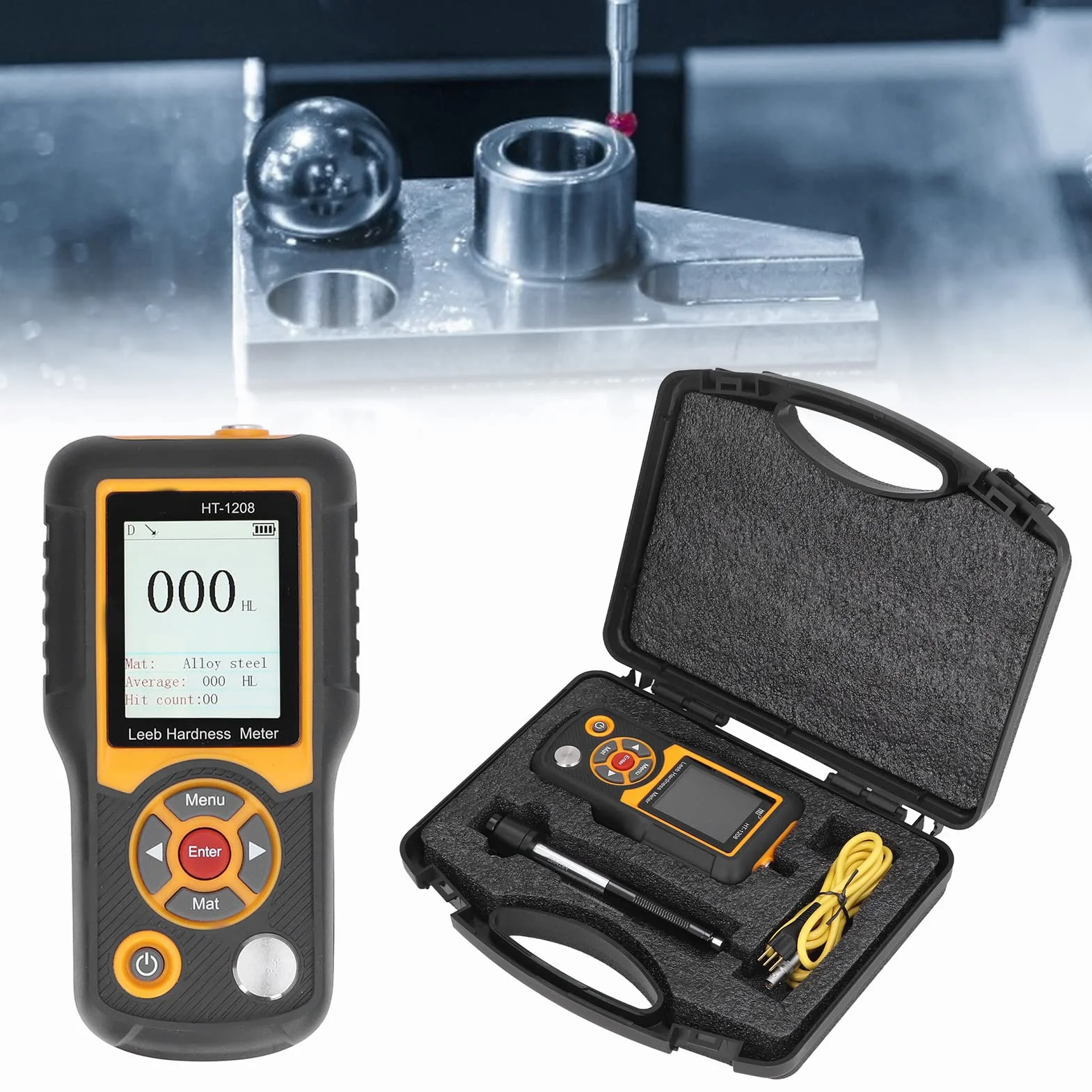 Twardościomierz, 170 do 960 HL Tester Twardości Metali HL HRA HRB HRC HB HV HSD, 40 Zestawów Danych, Profesjonalny Miernik Twardości do Produkcji Maszyn Petrochemicznych