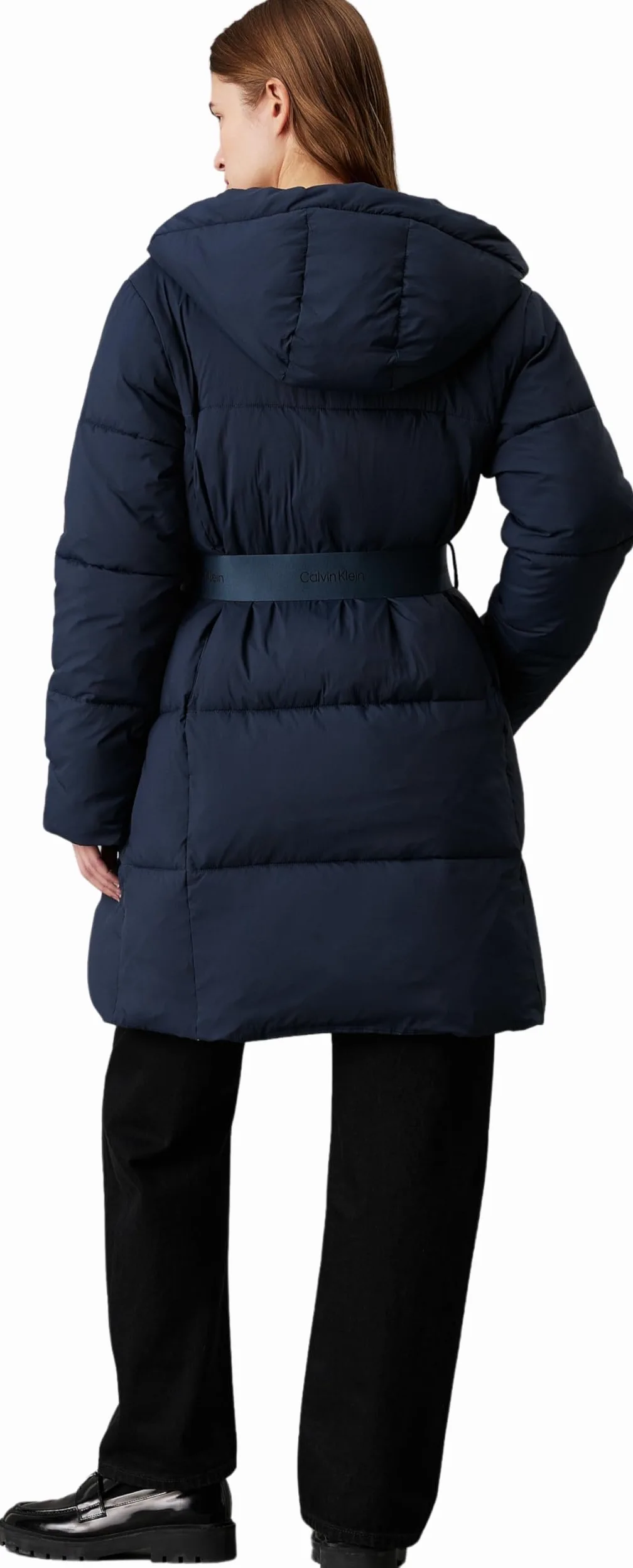 Calvin Klein Kurtka puchowa Kobiety Pasek Z Logo Długi Puffer J20j224122