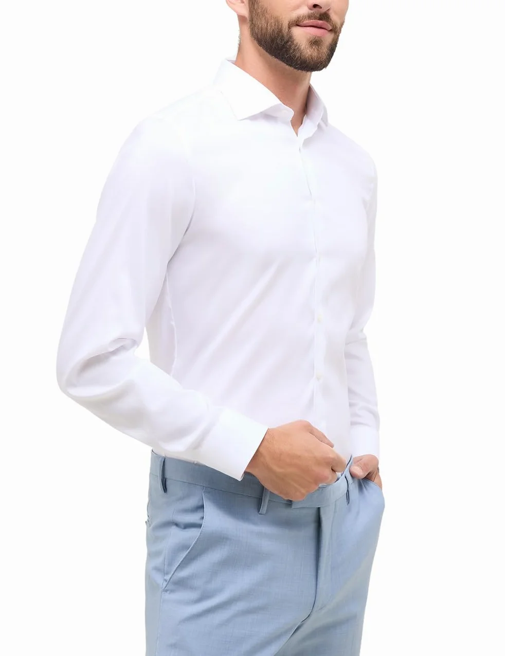 ETERNA Koszulka Performance Mężczyźni Eterna Koszulka z długim rękawem Slim Fit Performance Shirt Stretch Uni