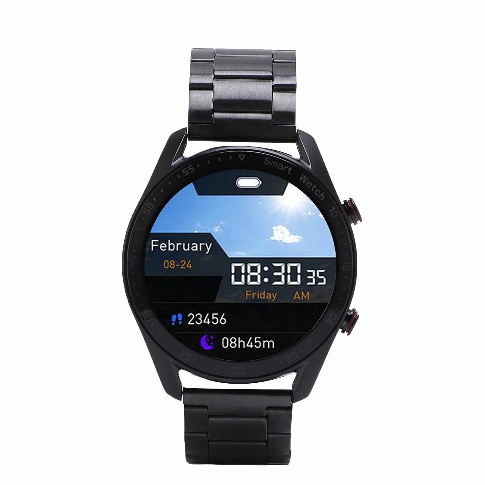 ASHATA Inteligentny Zegarek, Business Watch Professional Watch z 1.5 Cali Pełny Ekran Dotykowy 4 Twarze Zegarków BT Call Powiadomienia Fitness Tracker dla Mężczyzn Kobiety