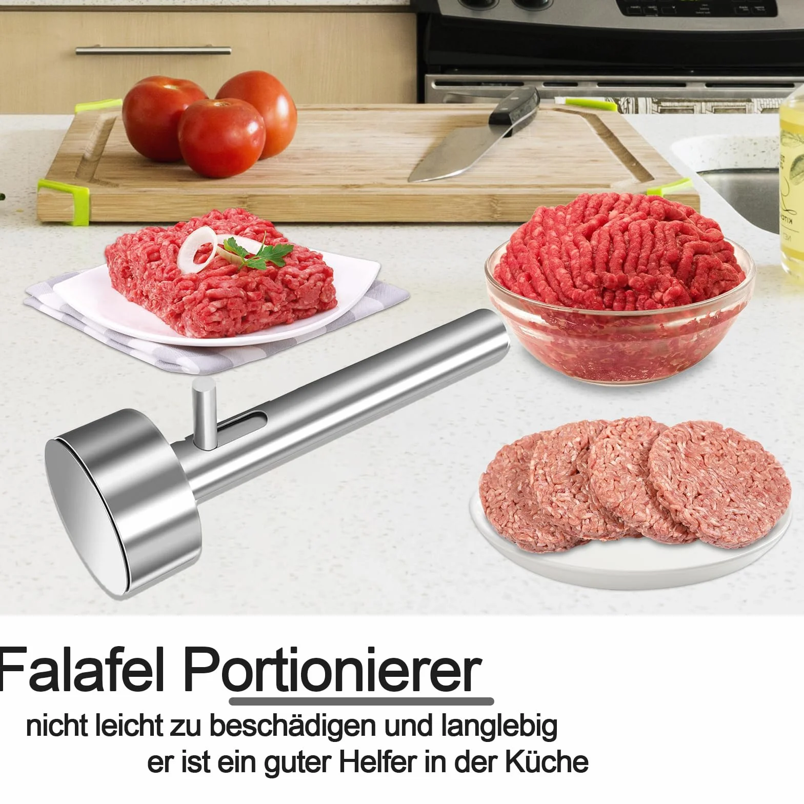 Falafel miarka do porcjowania klopsików 4 cm, łopatka do falafelu, stal nierdzewna, foremka do kotletów, łopatka do gotowania falafelu, nieklejące się narzędzie do balerowania falafelu, kulki falafel