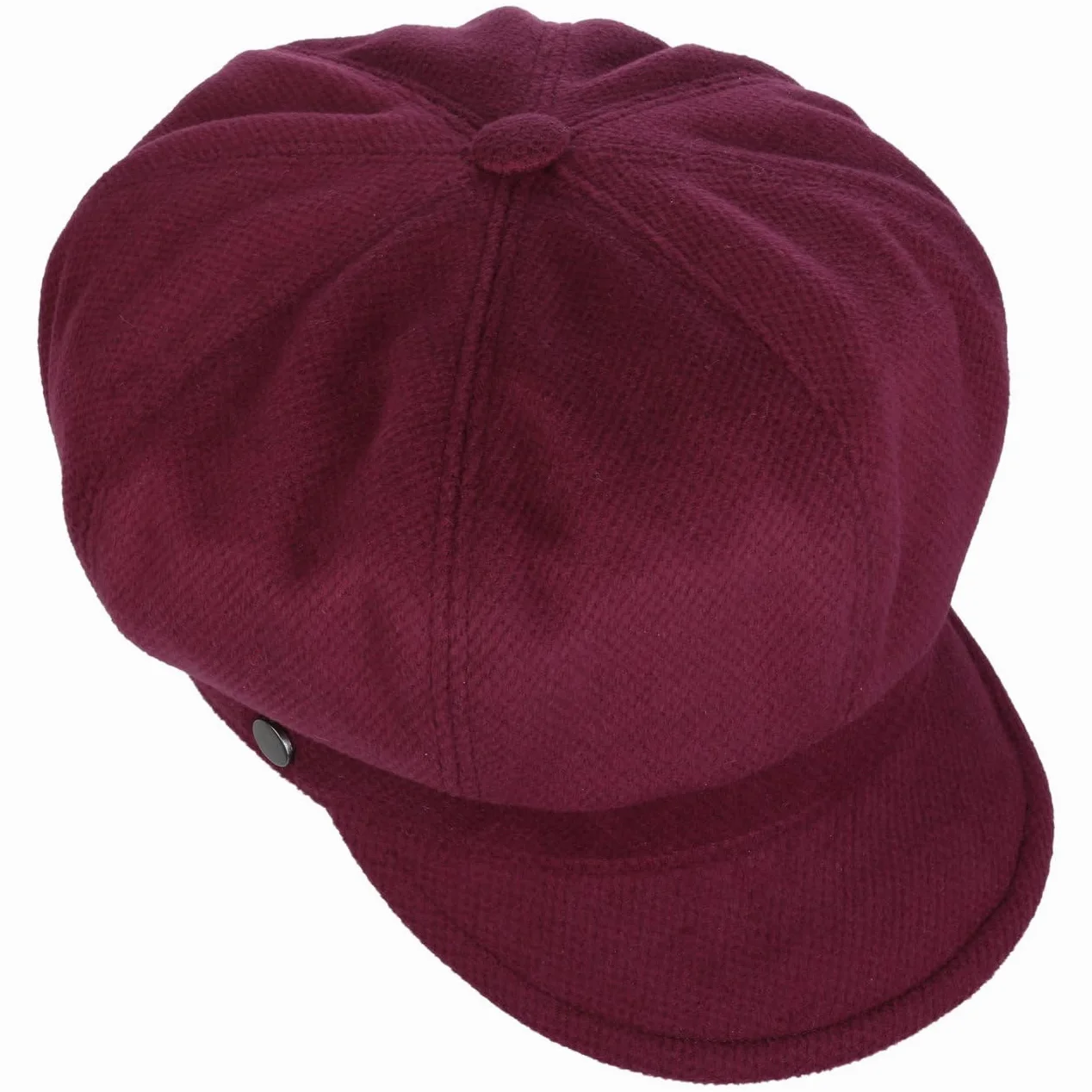 LIERYS Silby czapka balonowa z kaszmirem, czapka z daszkiem, czapka Newsboy Cap damska – Made in Italy, parasol, na jesień, zimę, jesień, zimę, jeden rozmiar, bordowa