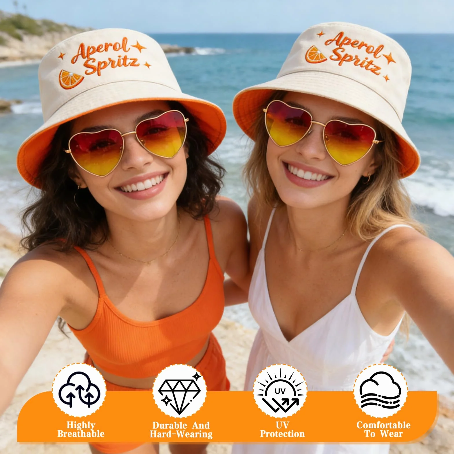 Aperol kapelusz rybacki wędkarski retro akcesoria lato outdoor