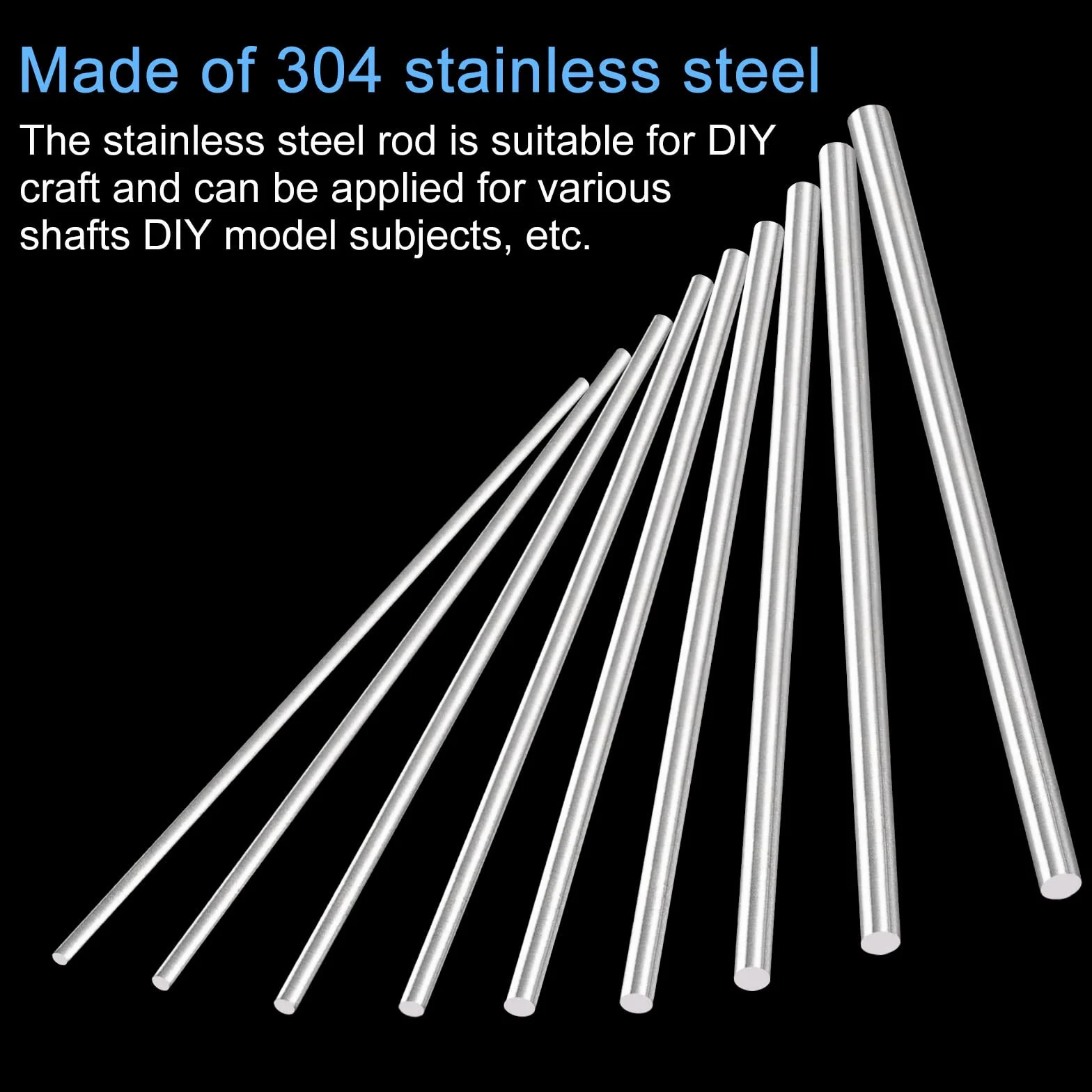 QUARKZMAN 4 metalowe pręty 304 do ogrodu, 3 mm x 120 mm, metalowe pręty do majsterkowania, motocykli, dekoracji, ogrodu