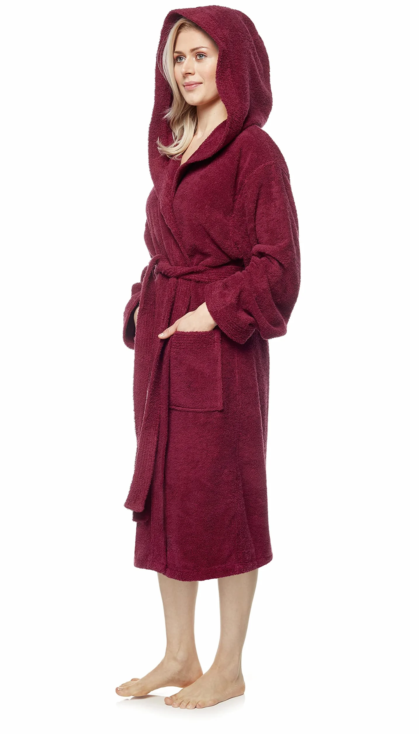 Damski szlafrok z kapturem frotte 100% bawełna 380 g/m² OEKO-TEX®