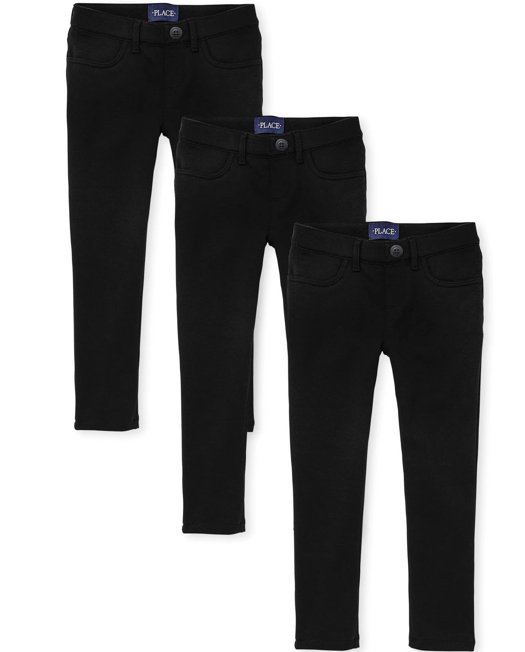 The Children's Place Girls Uniform Ponte Knit Pull On Jeggings 3-pack - Spodnie Dziewczynki