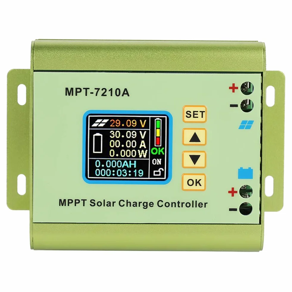 Regulator ładowania panelu słonecznego, MPT-7210A kontroler ładowania panelu słonecznego wyświetlacz LCD kontroler solarny dla przemysłu domowego komercyjnego samochodu łodzi