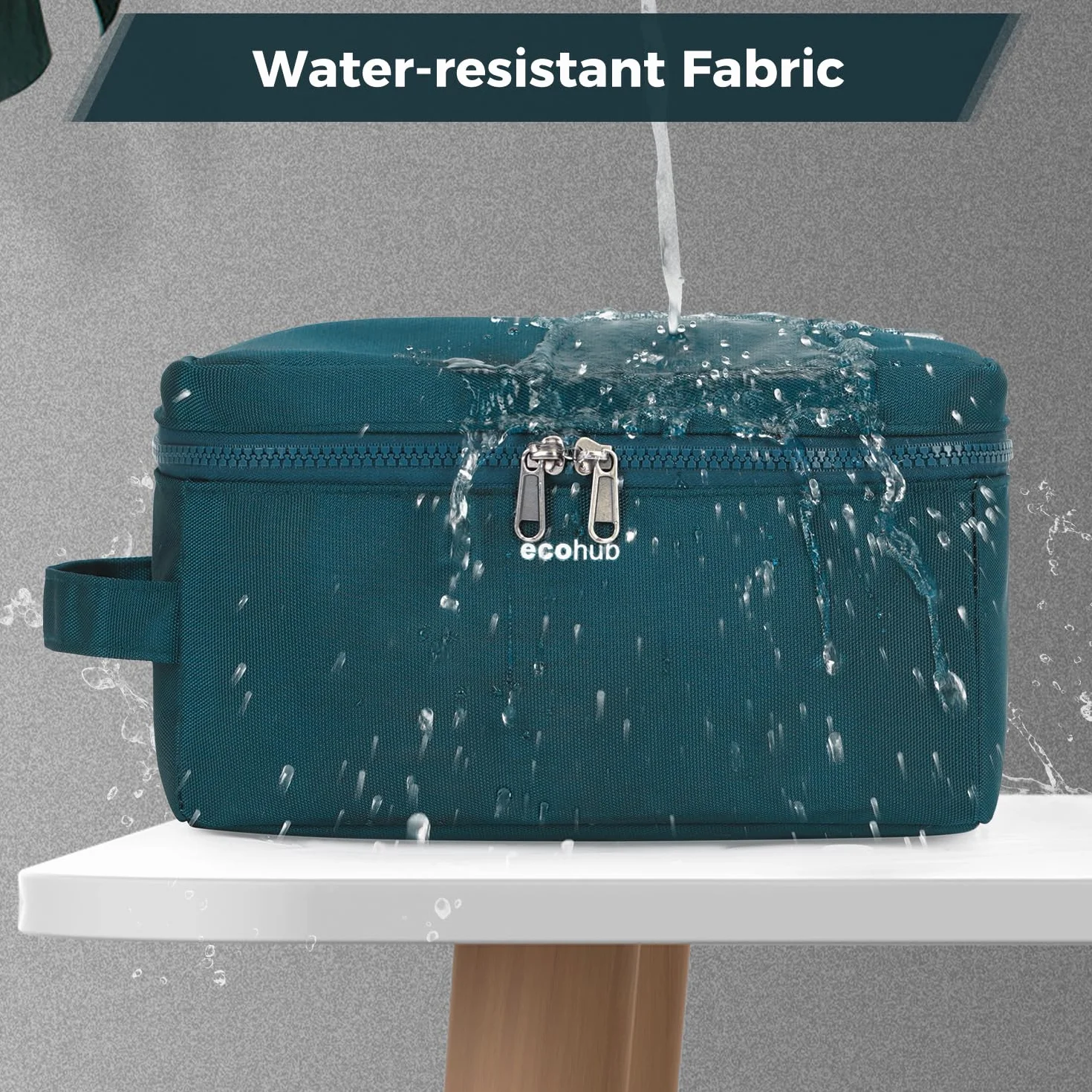 Ecohub Wodoodporna Podróżna Kosmetyczka Męska Duża Pojemność Torba Do Golenia Separacja Mokro Sucho Wash Bag Zielony