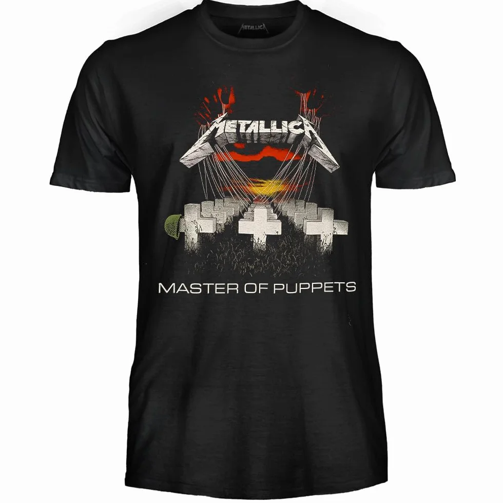Metallica Koszulka Master of Puppets. Oficjalna koszulka rockowa z zespołu Heavy Metal. Unisex Dorosły chłopiec