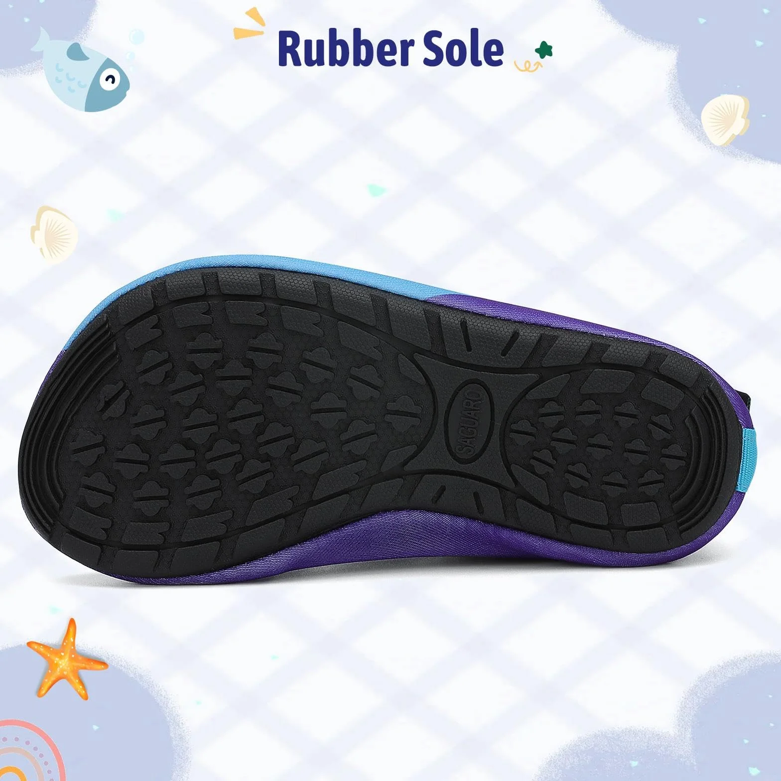 SAGUARO Buty kąpielowe, buty plażowe, buty do pływania, uniseks – dzieci, niebieski - 068 niebieski - 20/21 EU