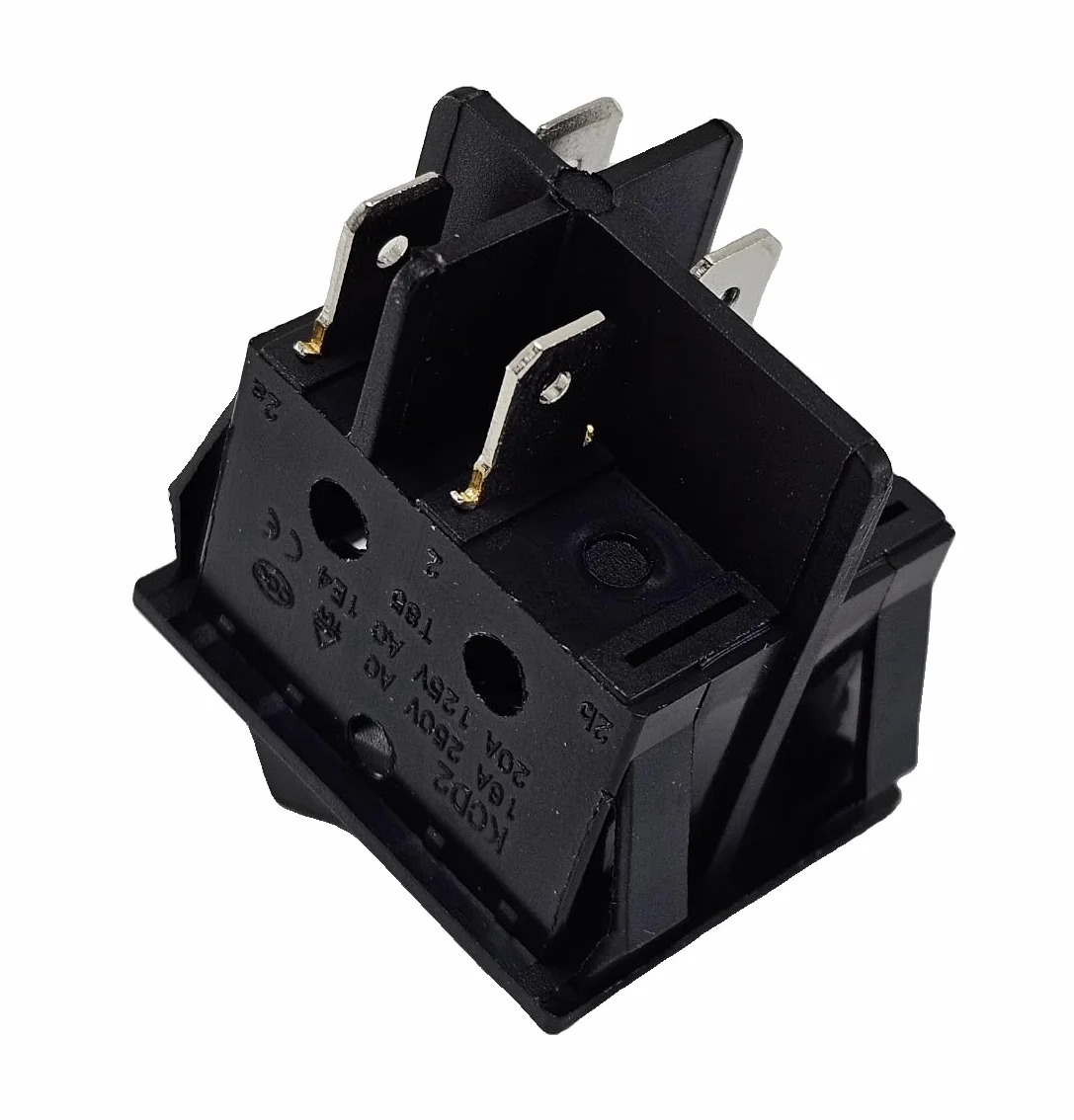 Wodoszczelny przełącznik kołyskowy On/Off 4 piny, 16 A, 250 AC/DC, z wodoszczelną osłoną IP65, czarny