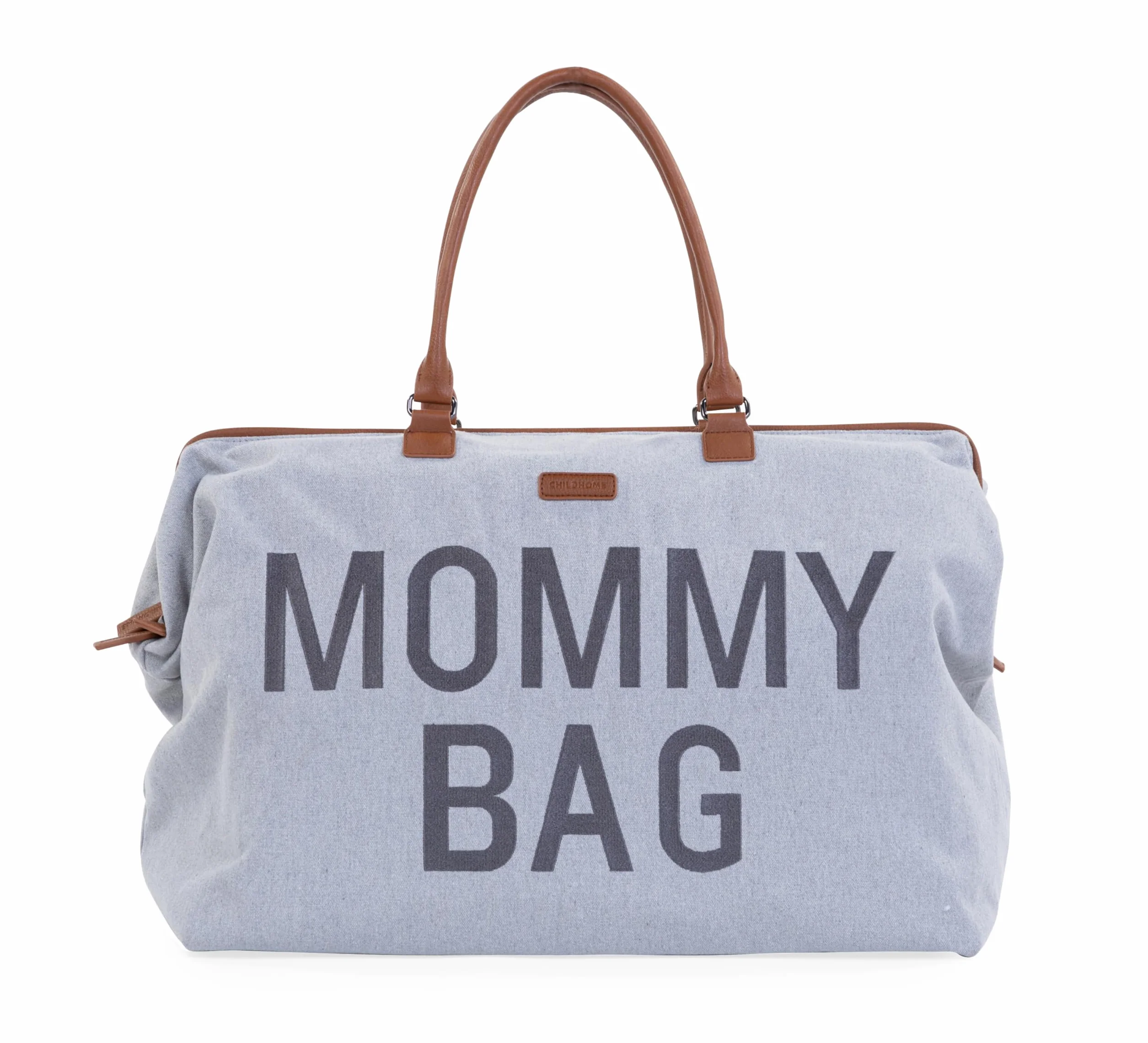 Childhome, Mommy Bag, torba na pieluchy, dla kobiet w ciąży, torba podróżna, duża pojemność, mata do przewijania, regulowany pasek na ramię, izolowana kieszeń, przejście na walizkę, szara koszulka