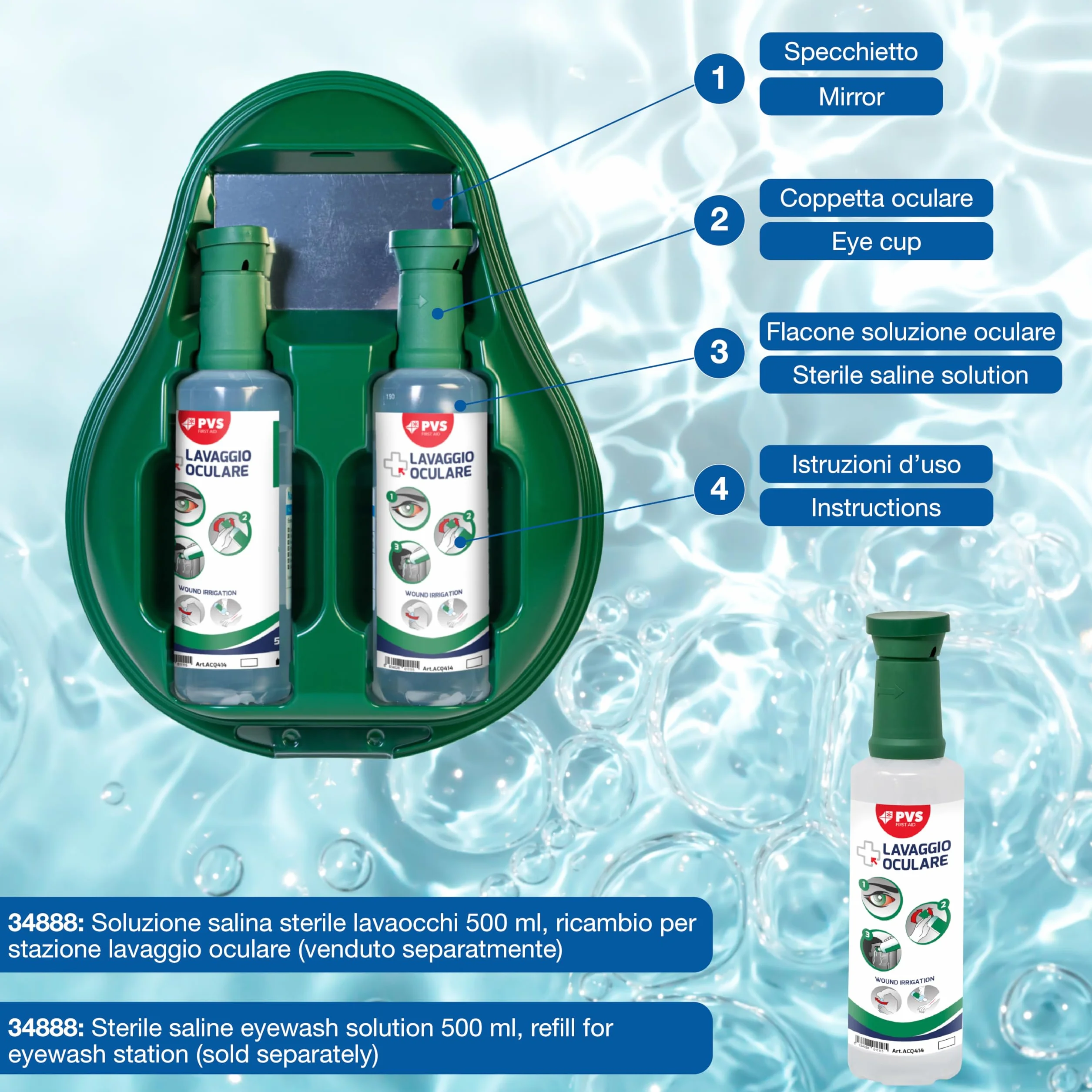 GIMA 34889 Drop Eye Wash Station