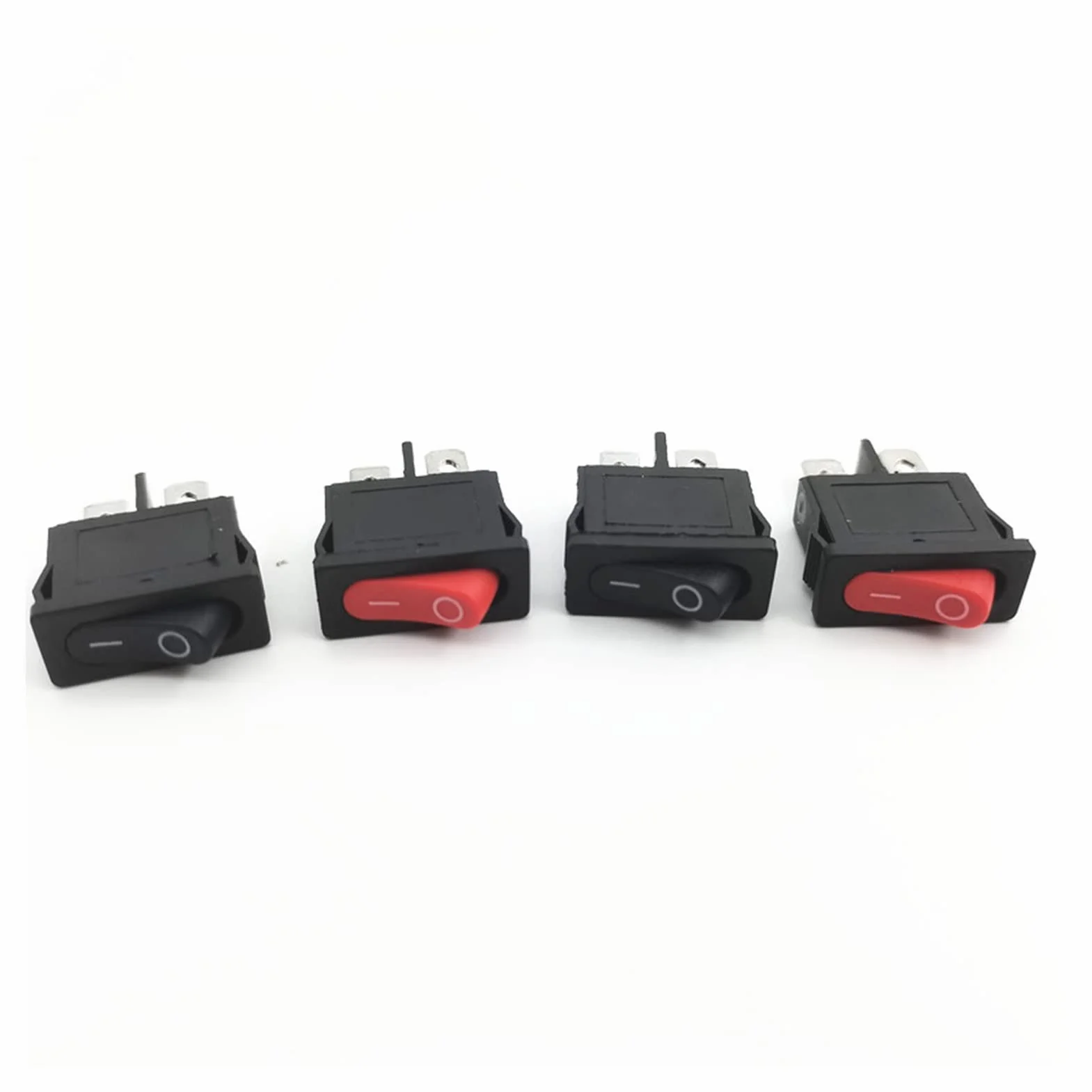 ELTOX Przełącznik kołyskowy 5 sztuk KCD1-110 10x22mm Czarny Super cienki przełącznik kołyskowy NO/Off 2 piny Mały Instrument Power Switch (Color : Noir)