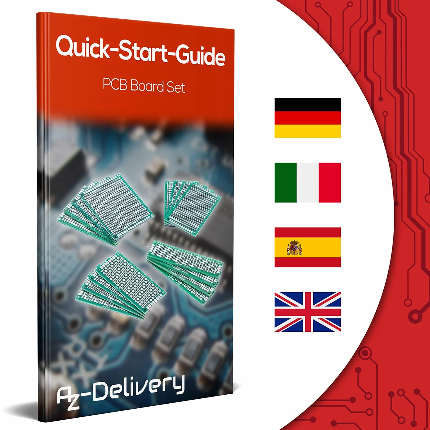 AZDelivery Zestaw 16 x PCB Board breadboard płytka drukowana kompatybilny z Arduino wraz z e-bookiem!