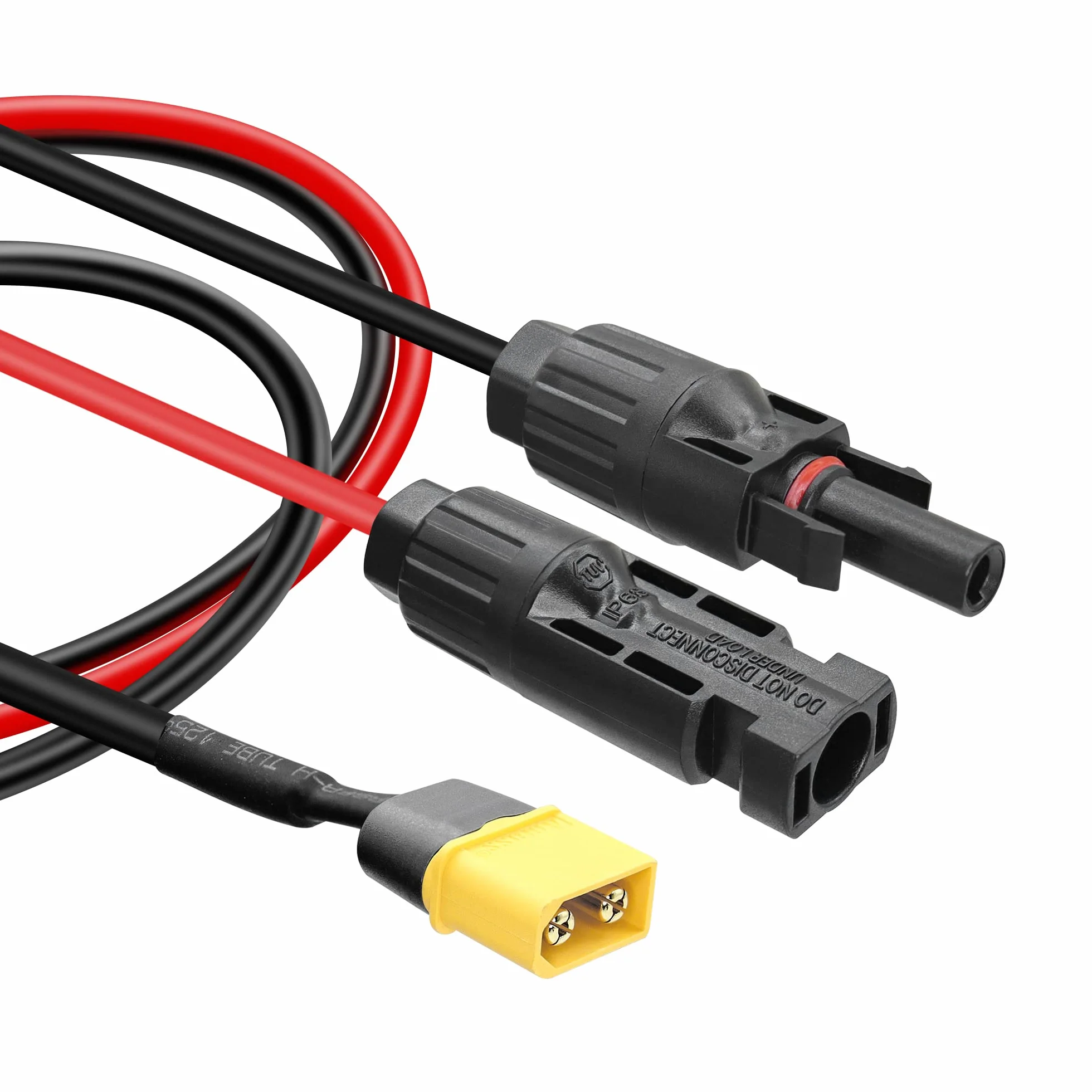 YACSEJAO Kabel solarny na XT60 wtyczka solarna, adapter do ładowarki XT60H, przedłużacz 16 AWG, do przenośnej stacji zasilania do kamperów, akumulator Lipo, 1,8 m