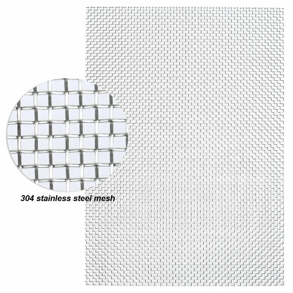 TIMESETL 304 Edelstahl Drahtgewebe Edelstahlgewebe 10 Mesh, 3er Wire Mesh 30 x 21cm Maschendraht Filtersieb Blatt Filtrationstuch - A4 (210 x 300mm)