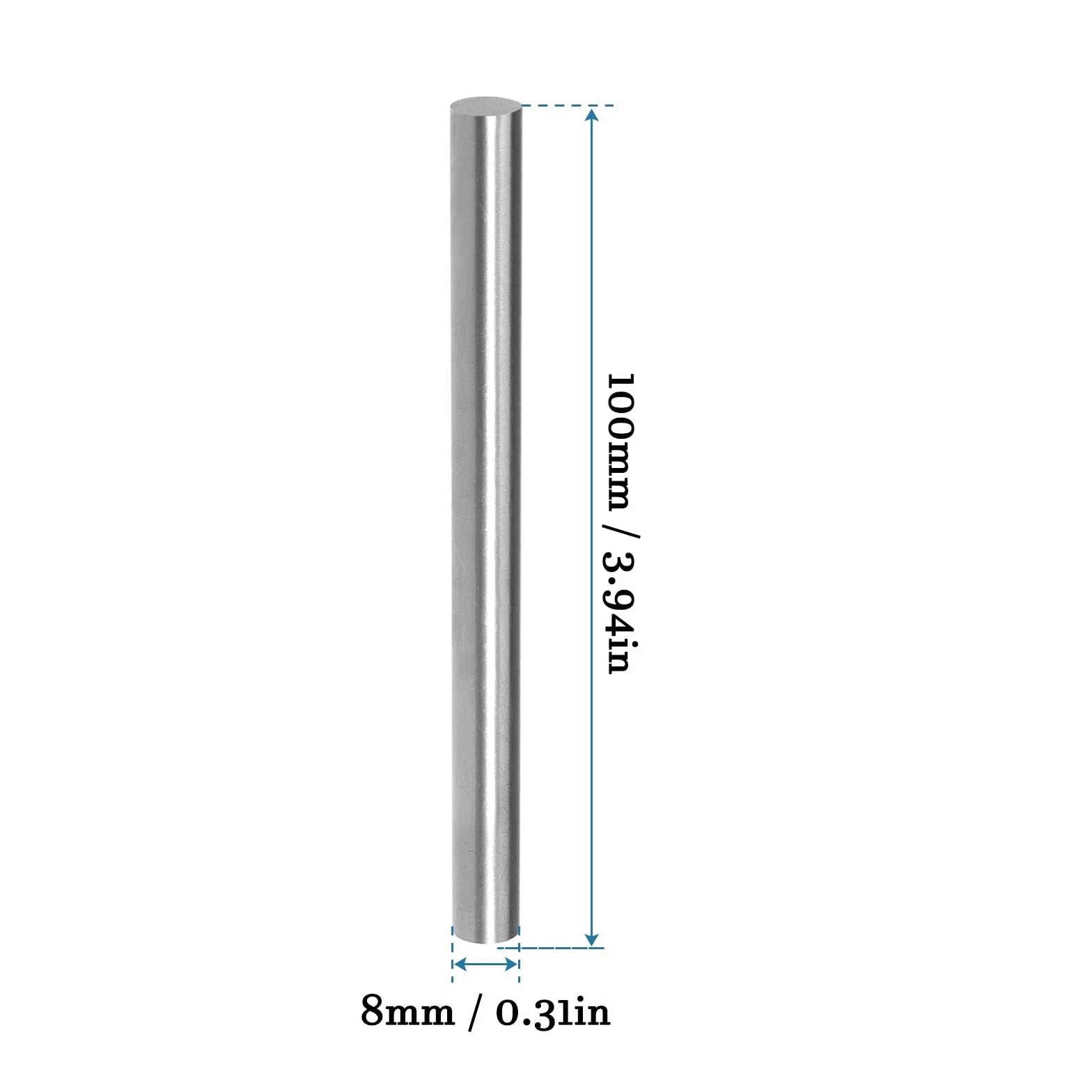 QUARKZMAN 2 sztuki 8 mm x 100 mm pręt okrągły stal szybkotnąca łożysko prętowe do przemysłowej tokarki, skrzyni biegów, igieł do grawerowania