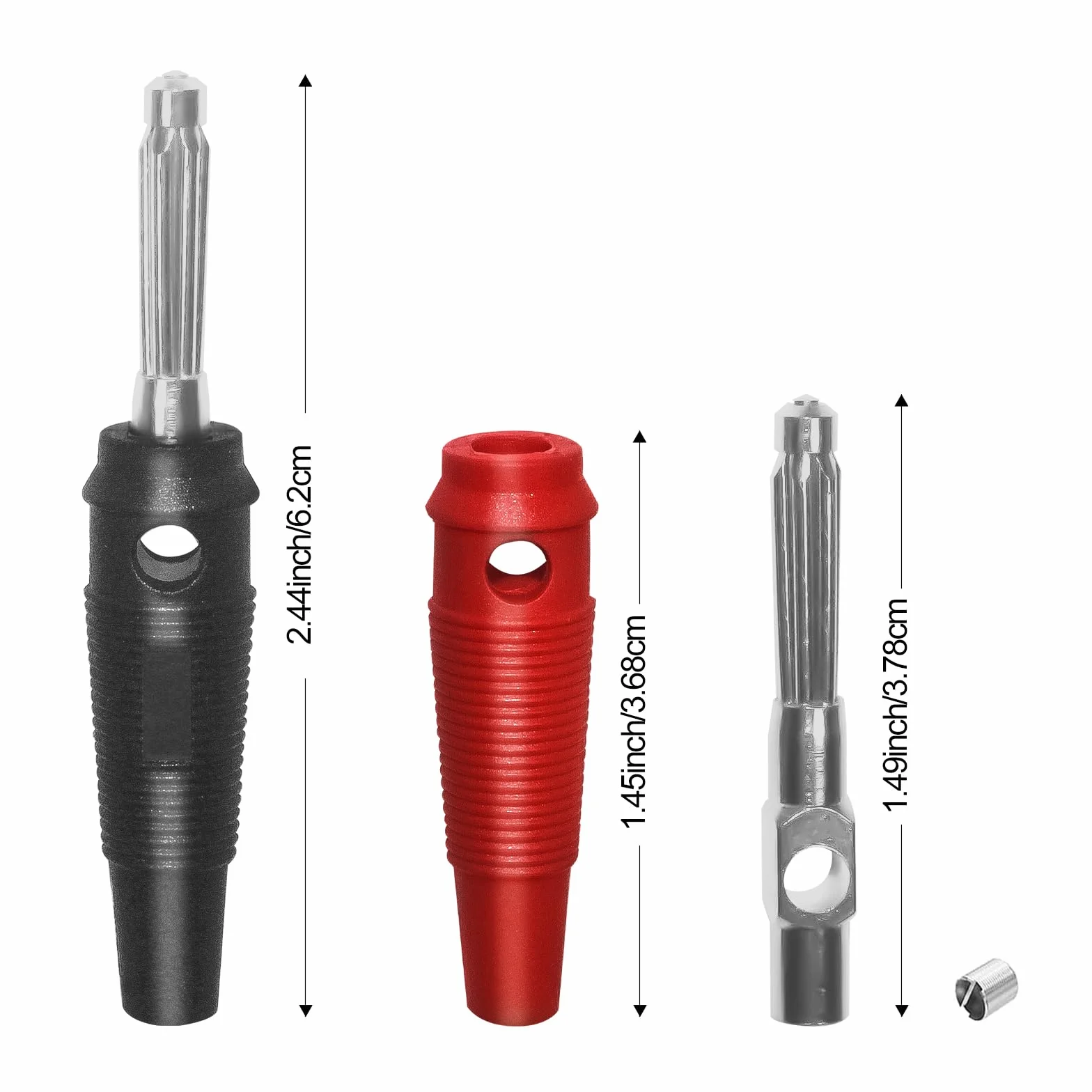 12 sztuk wtyków bananowych 4 mm, wtyk bananowy 32 A, pozłacany typ lutowania, adapter wysokiego prądu do przewodów pomiarowych multimetru, czerwony i czarny