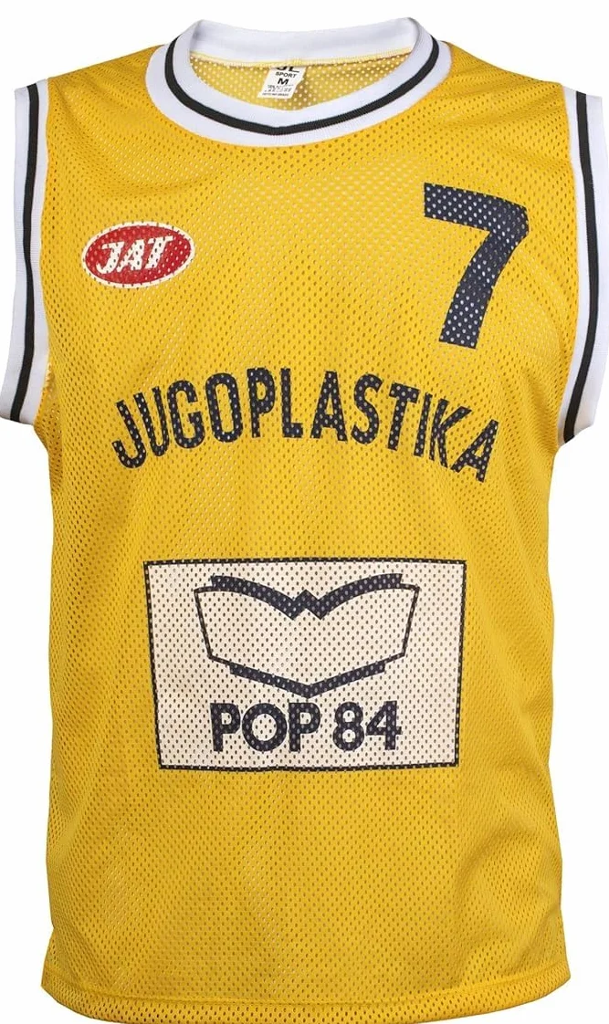 Croatian Toni Kukoc KK Split Jugoplastika Pop 84 Retro Basketball Jersey