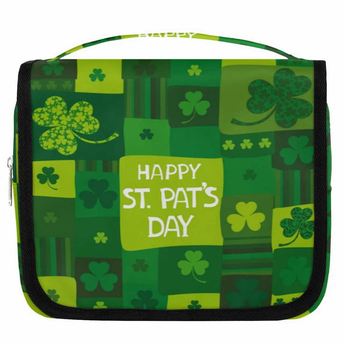 Happy St Patricks Day Podróżna kosmetyczka Patryka Dzień Mycie Torba Unisex Wiszące przybory toaletowe Kosmetyczka Organizer do makijażu, wielobarwny, Jeden rozmiar