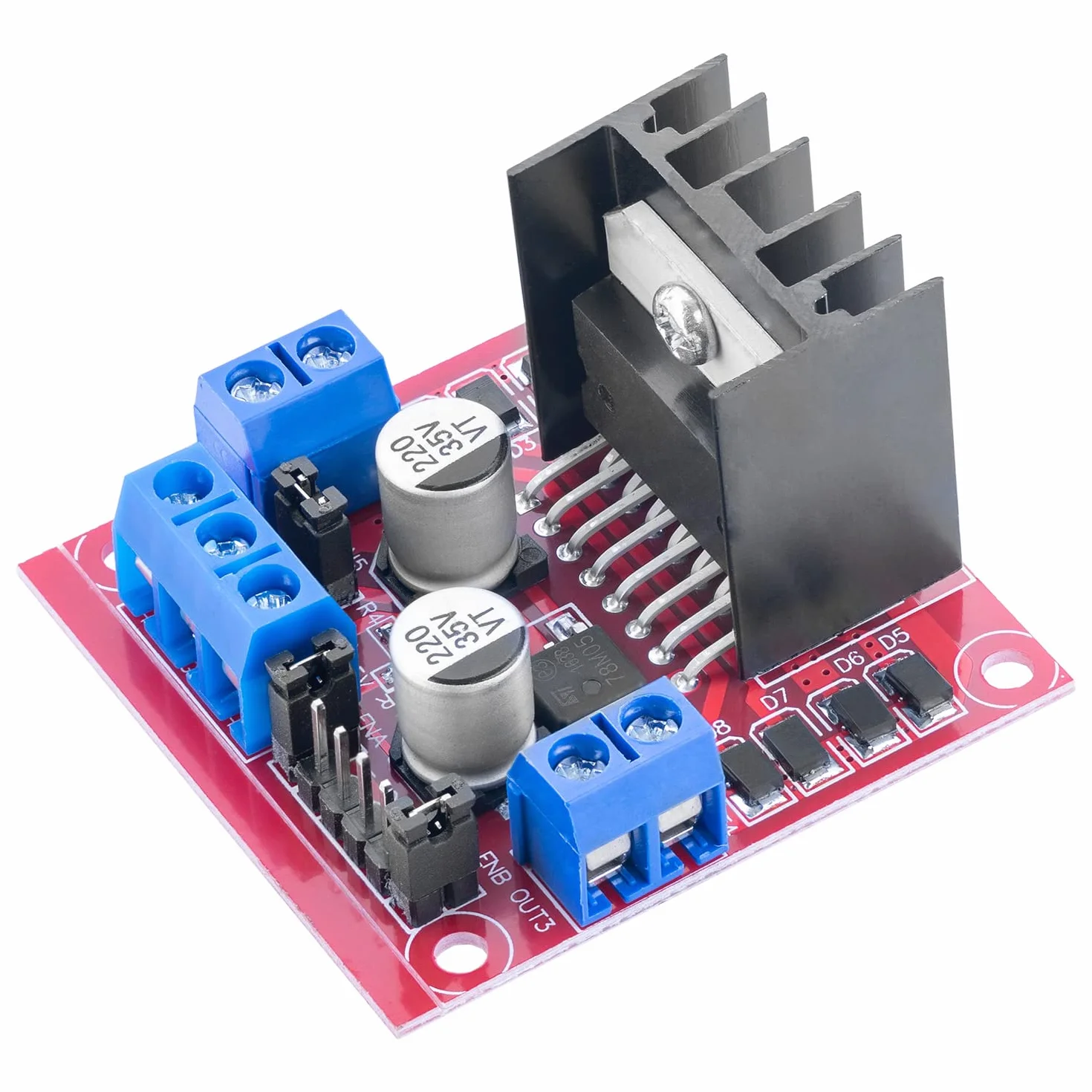 AZDelivery Dual H Bridge DC Stepper Motor Driver Controller Board Moduł AZ-L298N | do Arduino smart Car Robot | Logiczne napięcie 5 V