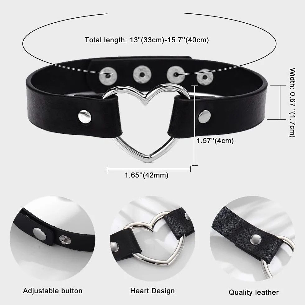 Damski naszyjnik w gotyckim stylu, punk, 2-częściowy, czarny, skóra PU i stop, 33-40 cm, łańcuszek metalowy i skórzany, haczyk S lub zatrzask, Fashion Jewelry