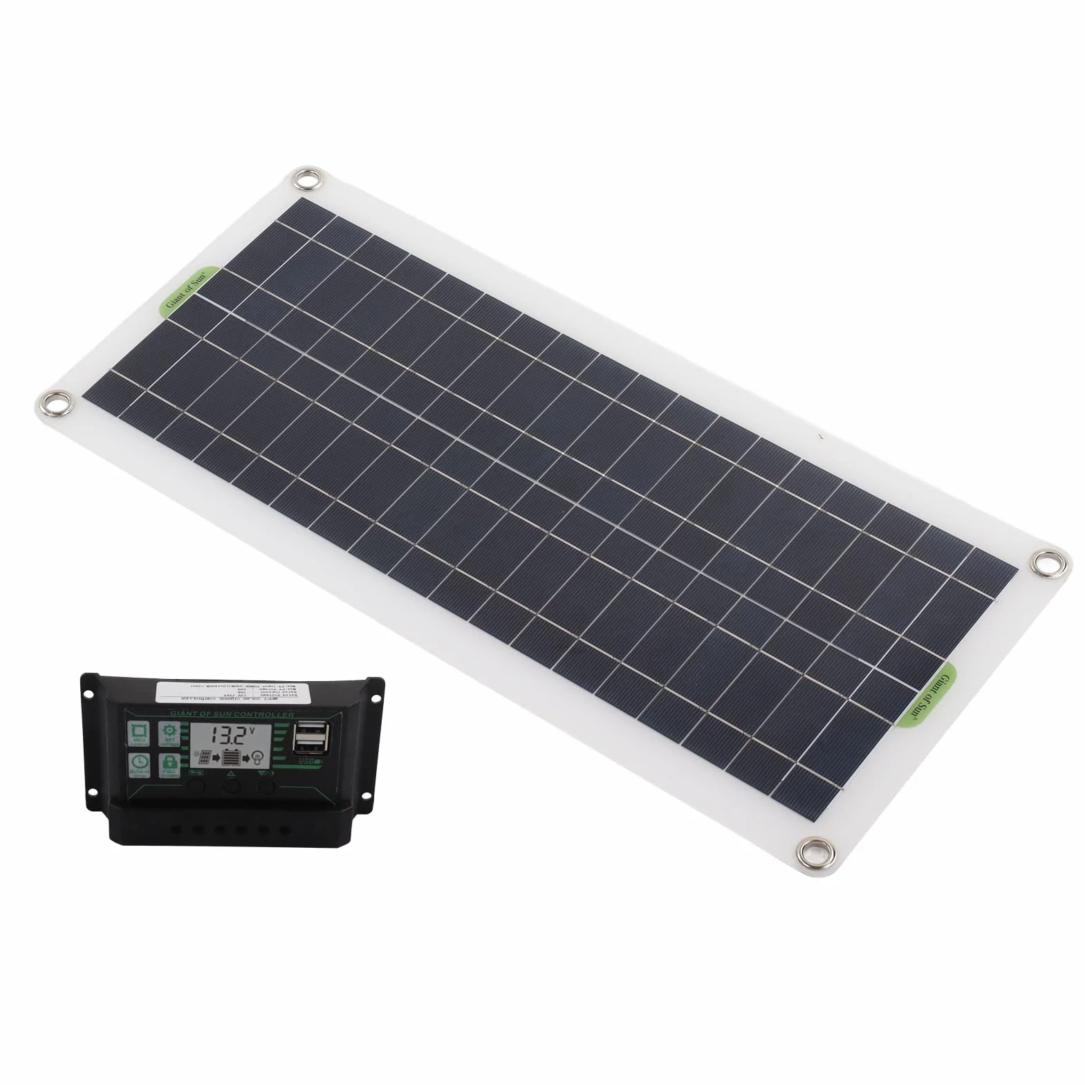 Akcesoria RV Polikrystaliczny panel słoneczny 30W + kontroler 30A Podwójny regulator napięcia USB Ładowanie 12V