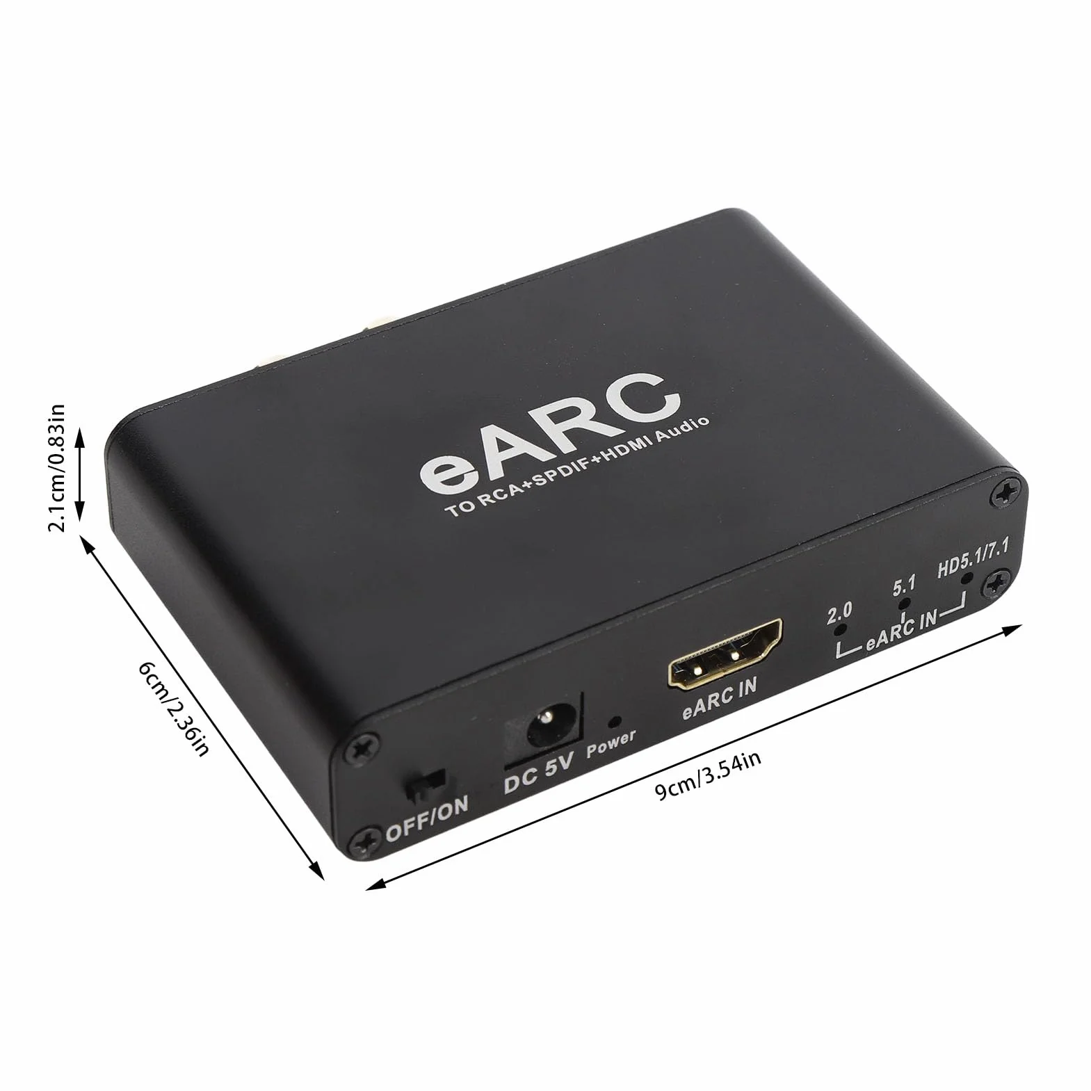 Earc Audio Extractor, 192 KHz Earc Audio Converter do HDMI Optical/SPDIF L/R 3,5 Mm Aux Sound Extractor, HDMI EARC/ARC do Optycznego Adaptera Audio dla Wzmacniacza Głośników HDTV