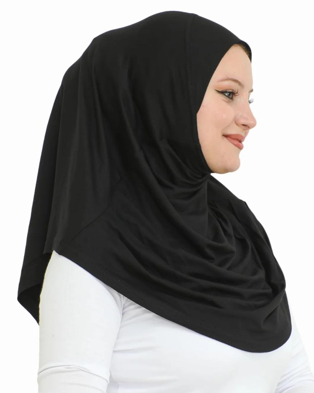 Muzułmański hidżab turban miękki szalik dżersej długi hidżab Abaya Czarny