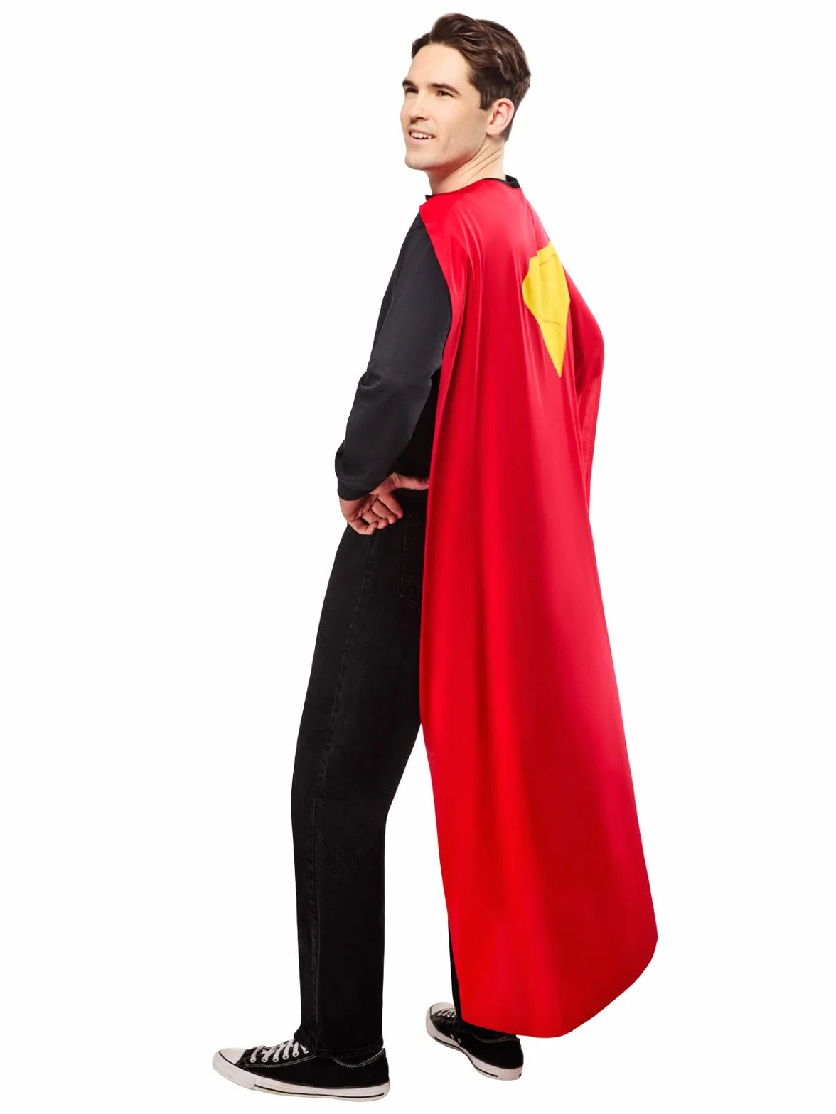 Rubies Oficjalna peleryna DC Superman, fantazyjna sukienka dla dorosłych superbohaterów, jeden rozmiar S-XL