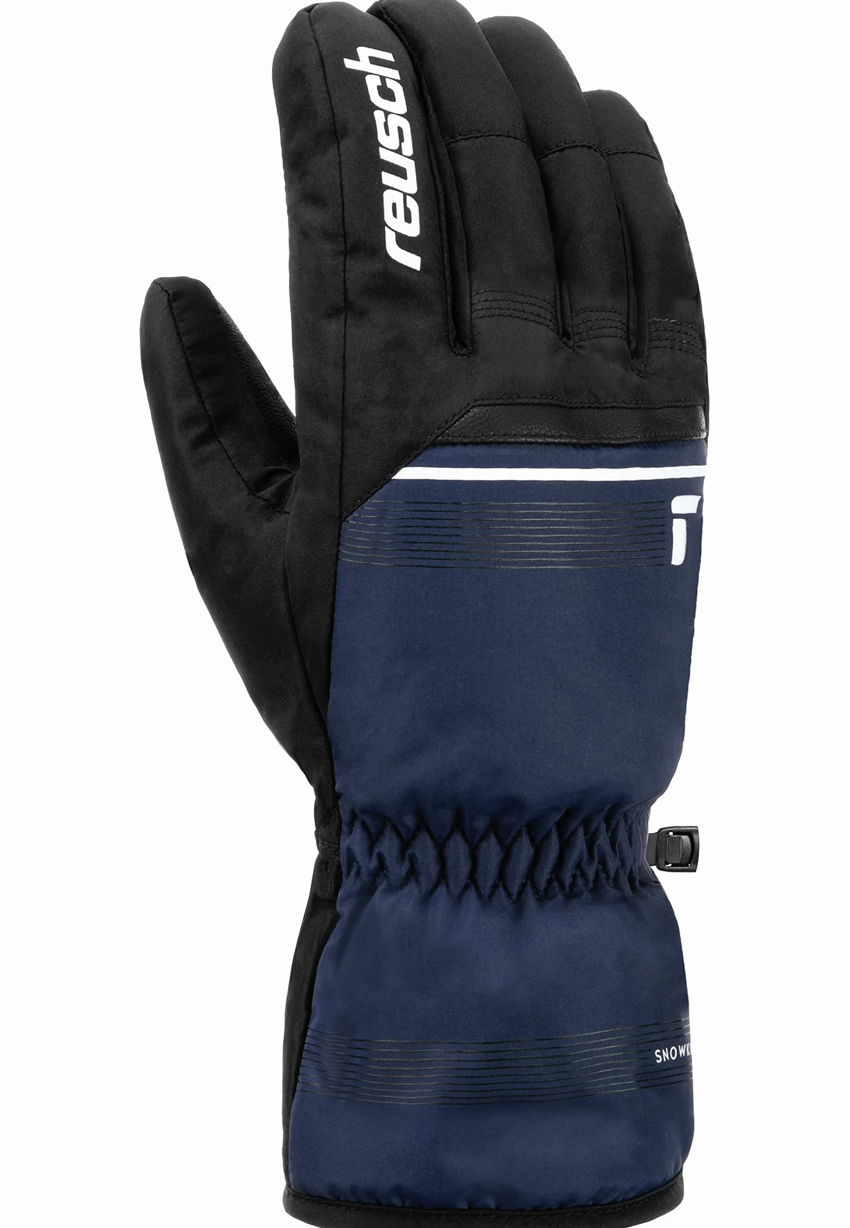 Reusch Męskie rękawiczki narciarskie Snow King Gwarantowane wiatroszczelne i bardzo oddychające rękawice softshellowe rękawice śniegowe rękawiczki zimowe 9, czarne/niebieskie