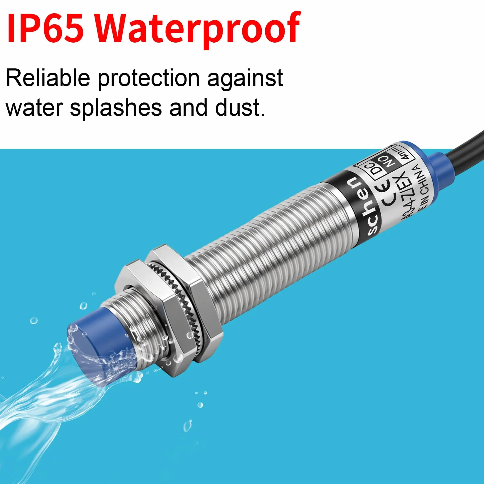 Heschen M12 Indukcyjny czujnik zbliżeniowy przełącznik nieekranujący typ LJ12A3-4-Z/EX detektor 4 mm 10-30VDC 200mA normalnie otwarty (NO) 2 przewody