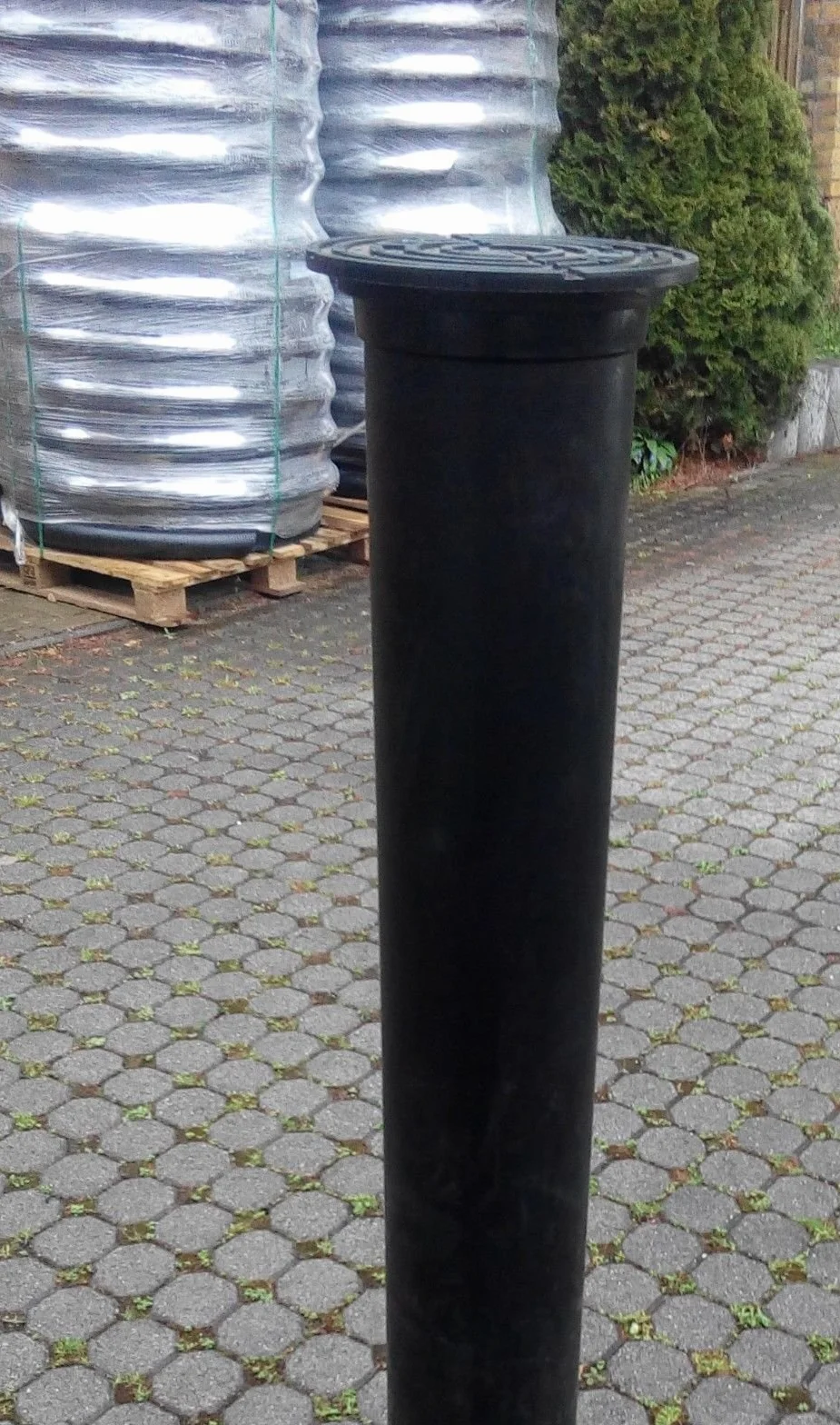 Varile DN160-DN200 adapter pokrywy włazu kontrolnego, czarna nasadka rury, pokrywa do rury pionowej, obciążenie do 3 ton