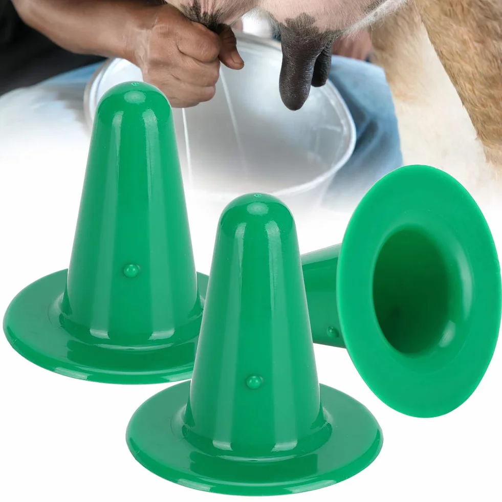Sztuczny Smoczek dla Krowy, Plastikowe Twarde Smoczki do Dojarki, 3 szt. Urządzenie do Karmienia Bydła dla Cieląt i Zwierząt Gospodarskich, Rozmiar 6 Cm (GREEN)