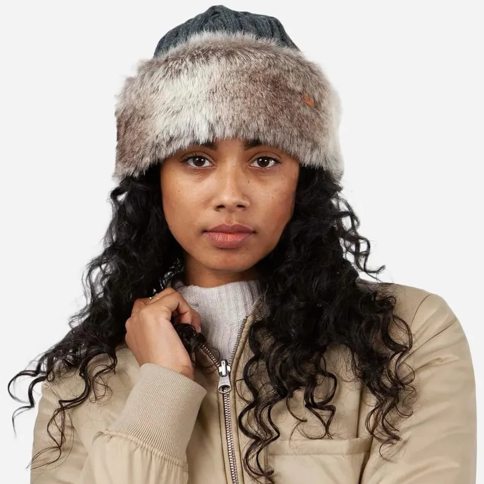 Barts Czapka Cable Knit Faux Fur Kobiety dzianinowa Zima
