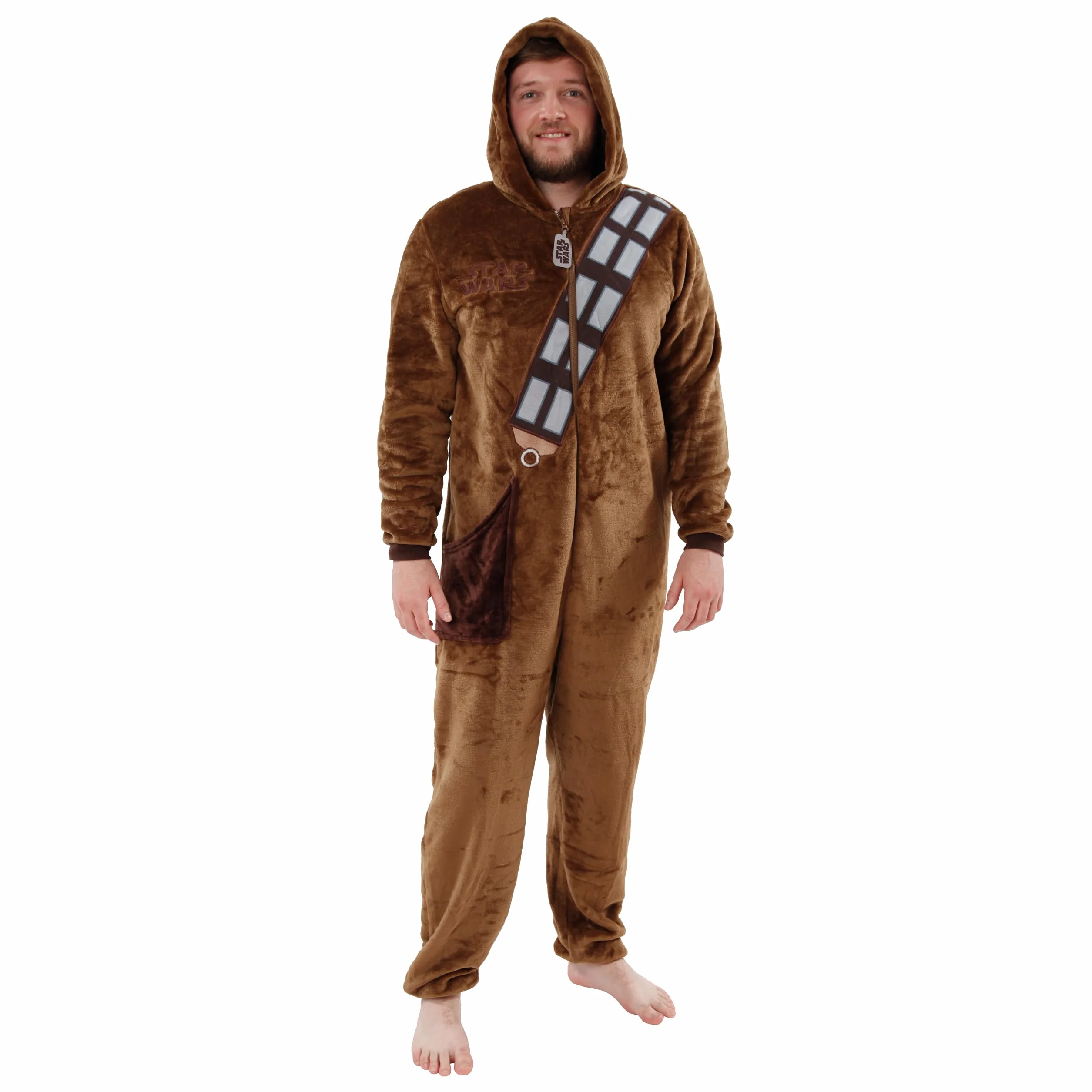 Star Wars Kombinezon | Kombinezon Chewbacca dla Mężczyzn | Polarowe Kombinezony Męskie | Puszyste Piżamy dla Dorosłych